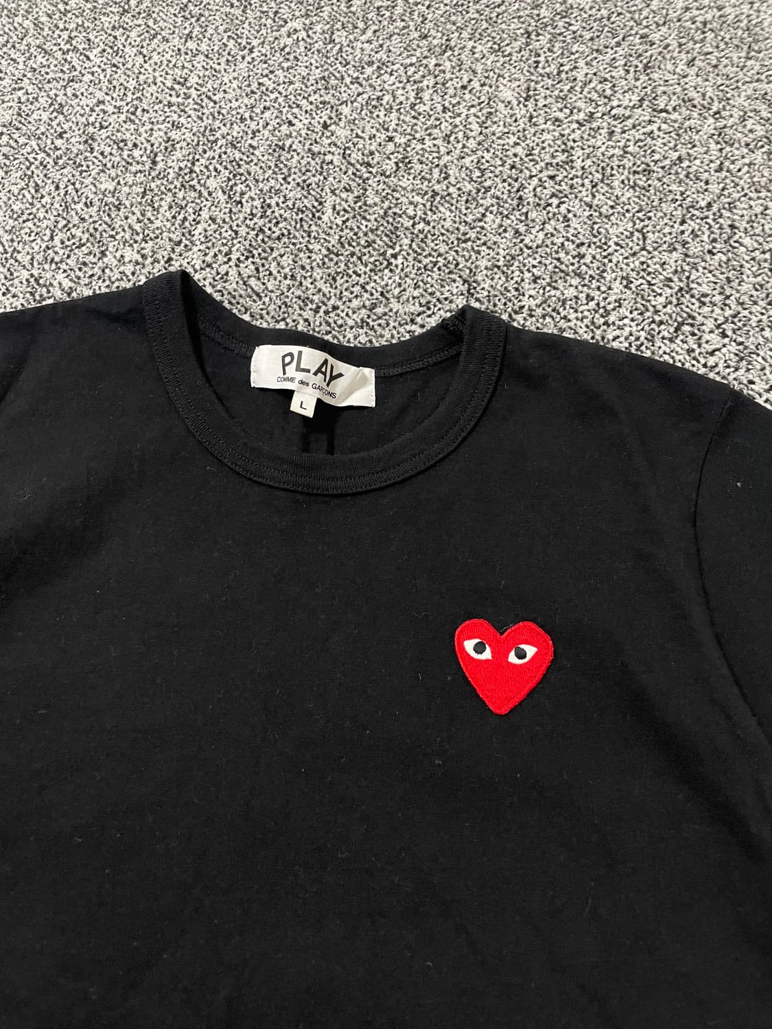 빈티지9. 꼼데가르송 플레이 와펜 블랙 반팔 티셔츠 반소매 상품이미지2