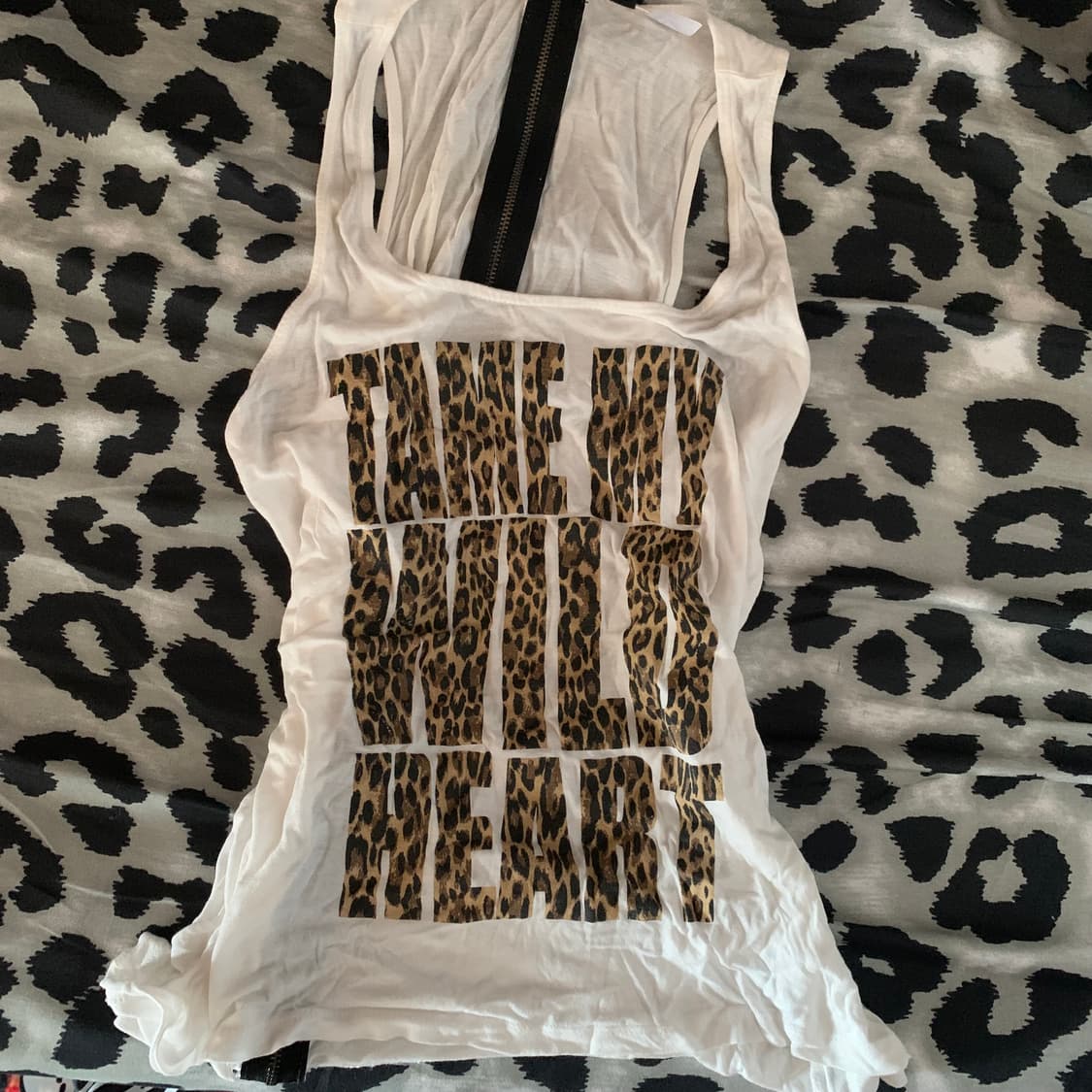 갸루 y2k 펑크 레오파드 나시 상품이미지1