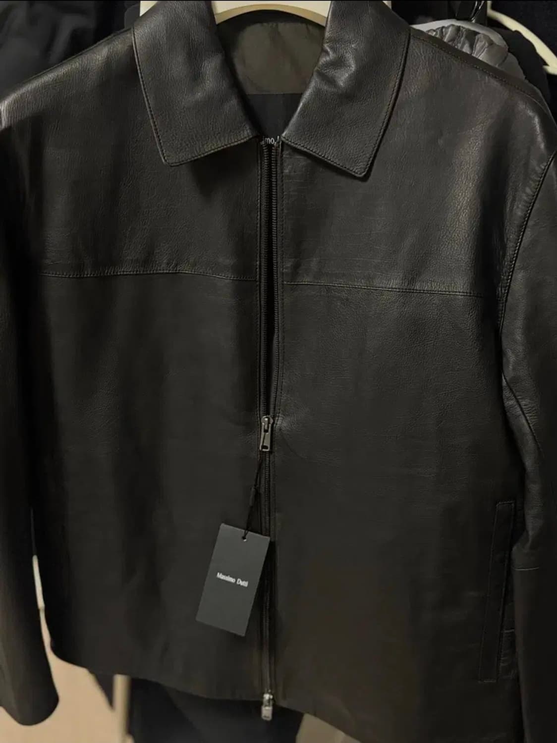 마시모두띠 디스트레스드 가죽 레더 자켓 m 상품이미지2