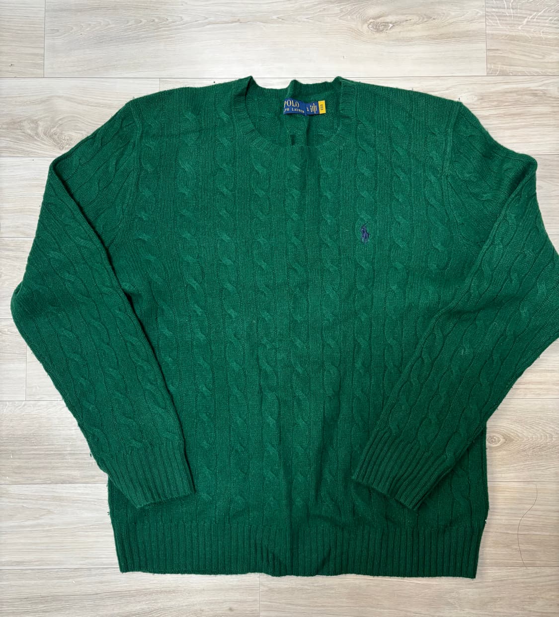 폴로 랄프로렌 캐시미어 울 케이블 니트_L size 상품이미지3