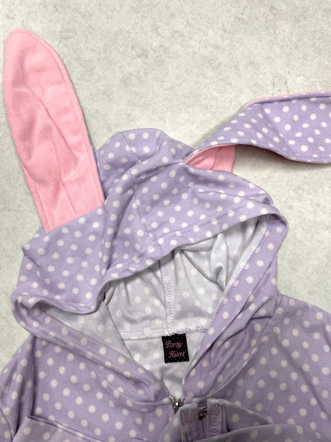 갸루 토끼귀 도트후디반팔  상품이미지3