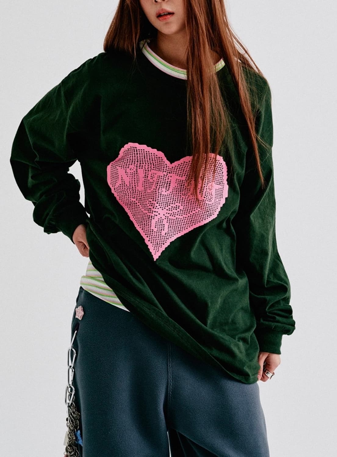 나이트프루티 Heart bomb loose sleeve tee 상품이미지1
