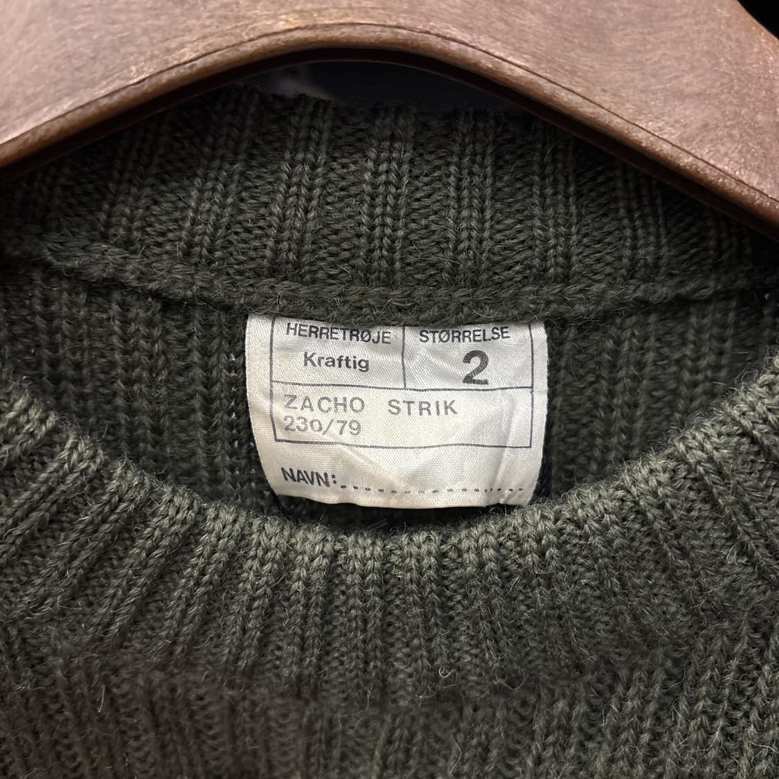 코만도 밀리터리니트 퓨어울 스웨터 암패치 견장 올리브 N315 상품이미지8