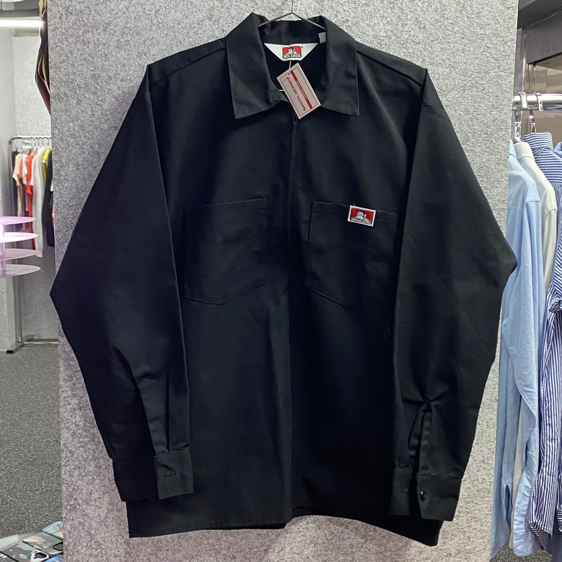 벤데이비스 포켓 블랙 반집업 워크 셔츠B3123 상품이미지2