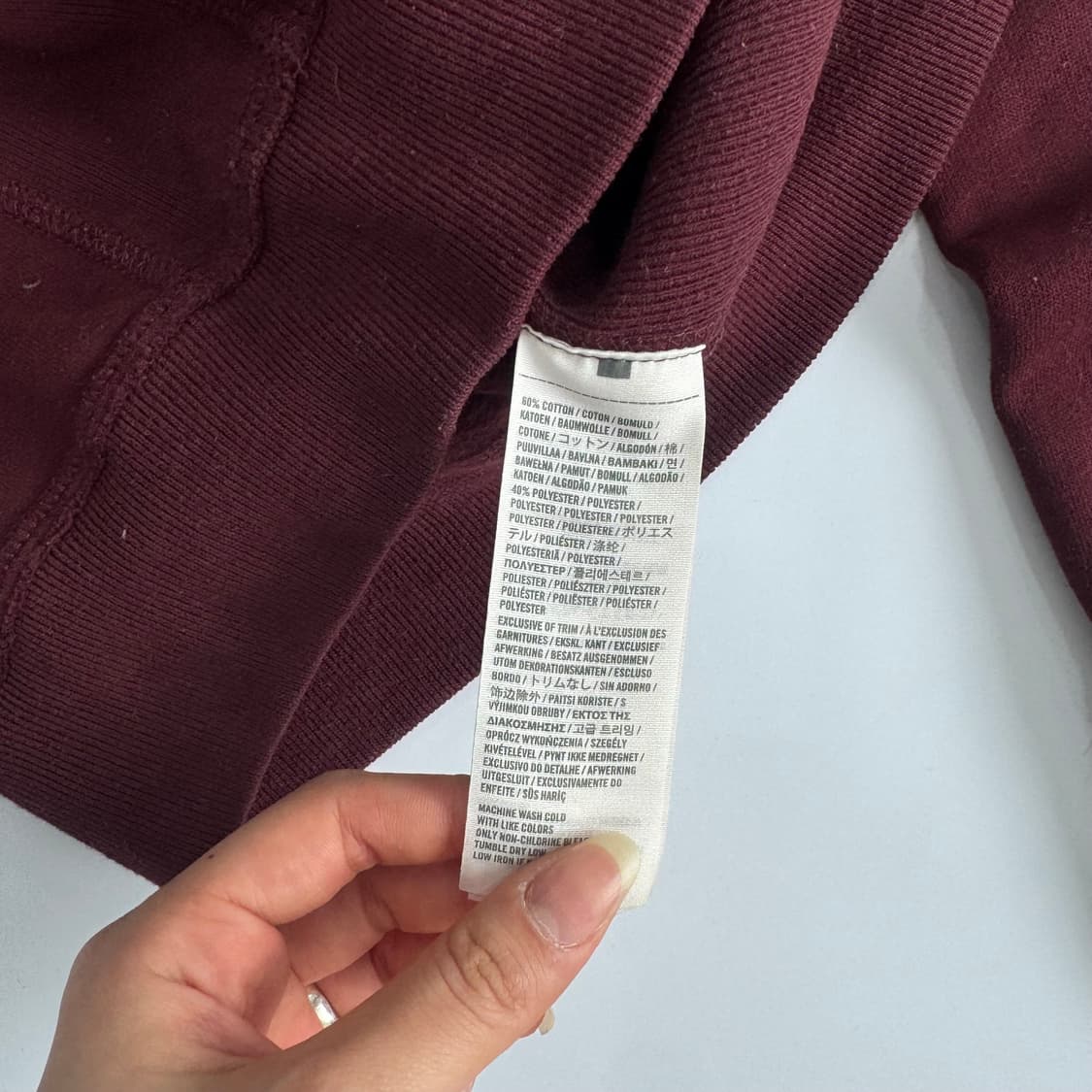 Abercrombie 아베크롬비 사이드 로고 버건디 후드집업 상품이미지7