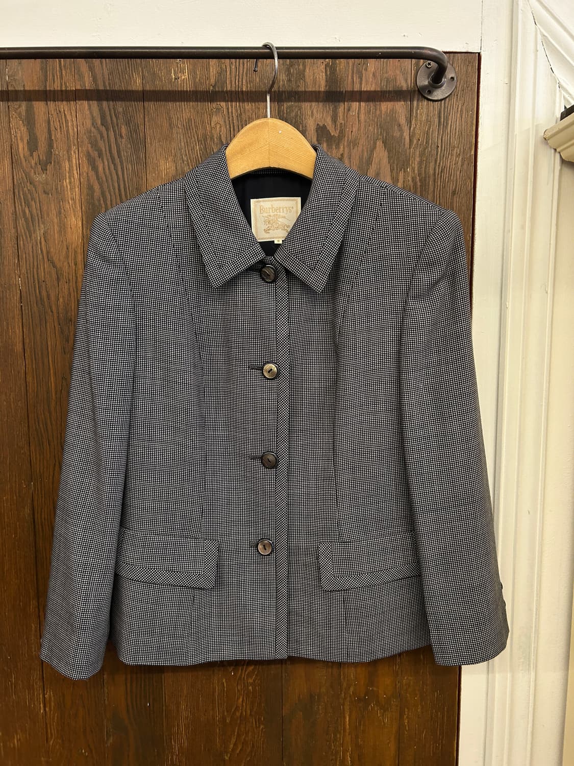 버버리 정품 네이비 잔체크 자켓 상품이미지2