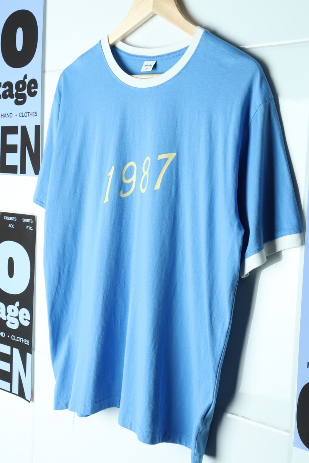 (M-L) 엠엠엘지 반팔 티셔츠 링거 블루 Y2K 하늘-7AF7 상품이미지1