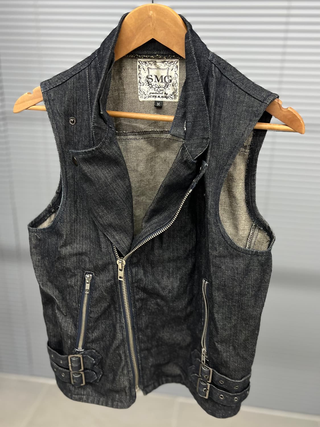 워싱 지퍼 조끼  상품이미지3