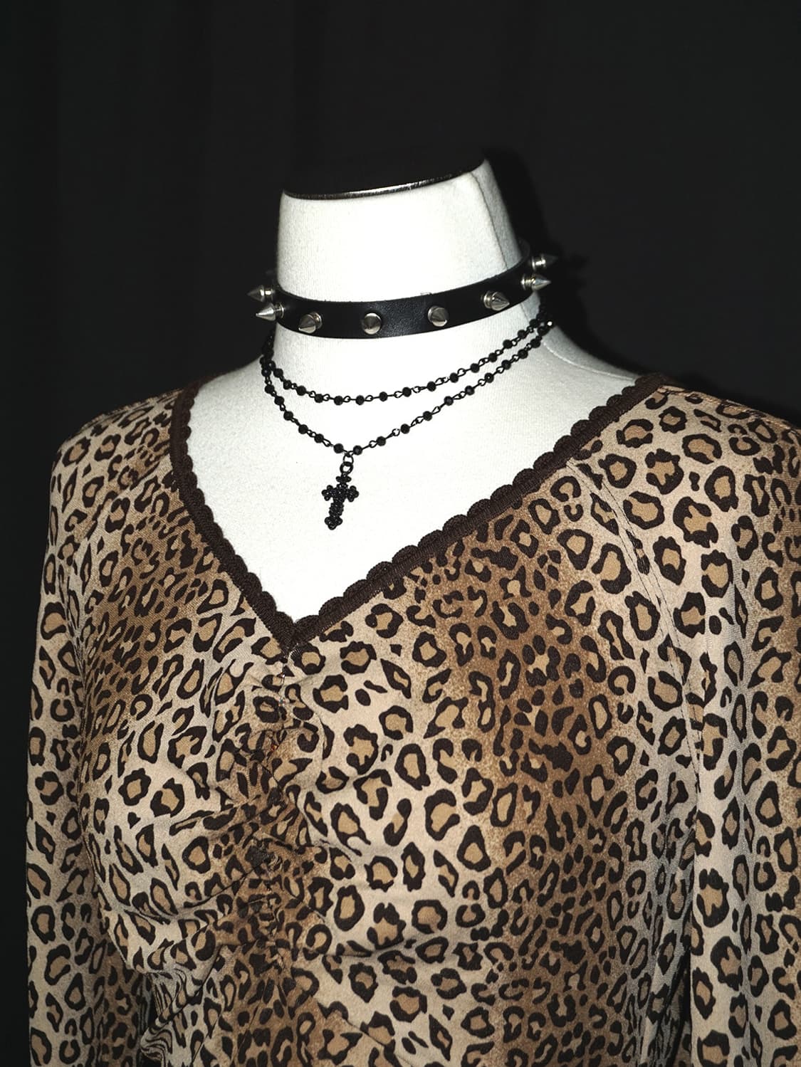 [GK] rhinestone shirring gyaru t  상품이미지3