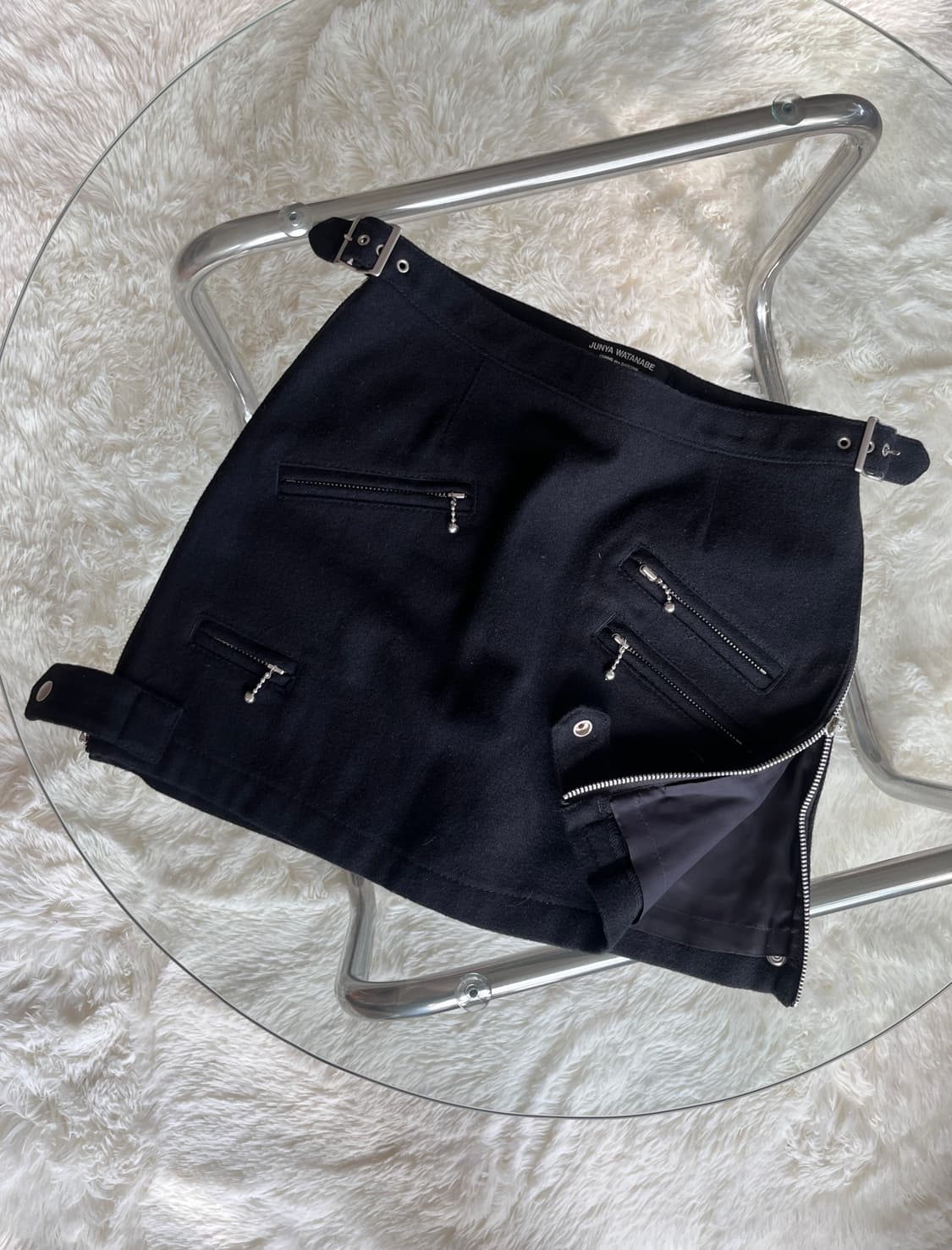 2007 준야 와타나베 울 캐시미어 블렌드 멀티 지퍼 디테일 미니 스커트 상품이미지2
