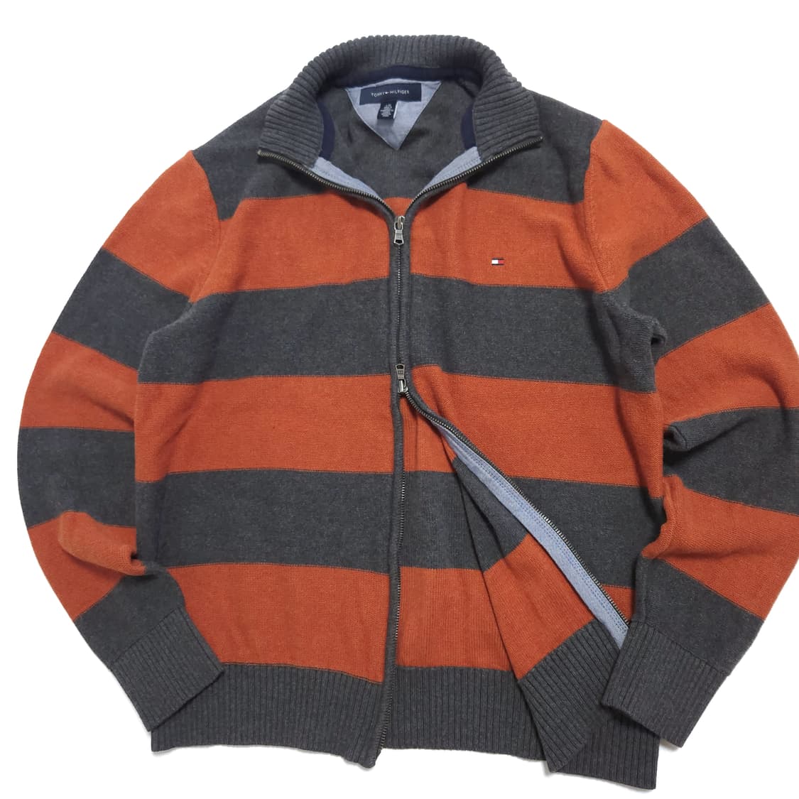 타미힐피거 스트라이프 투웨이 니트 집업 상품이미지2