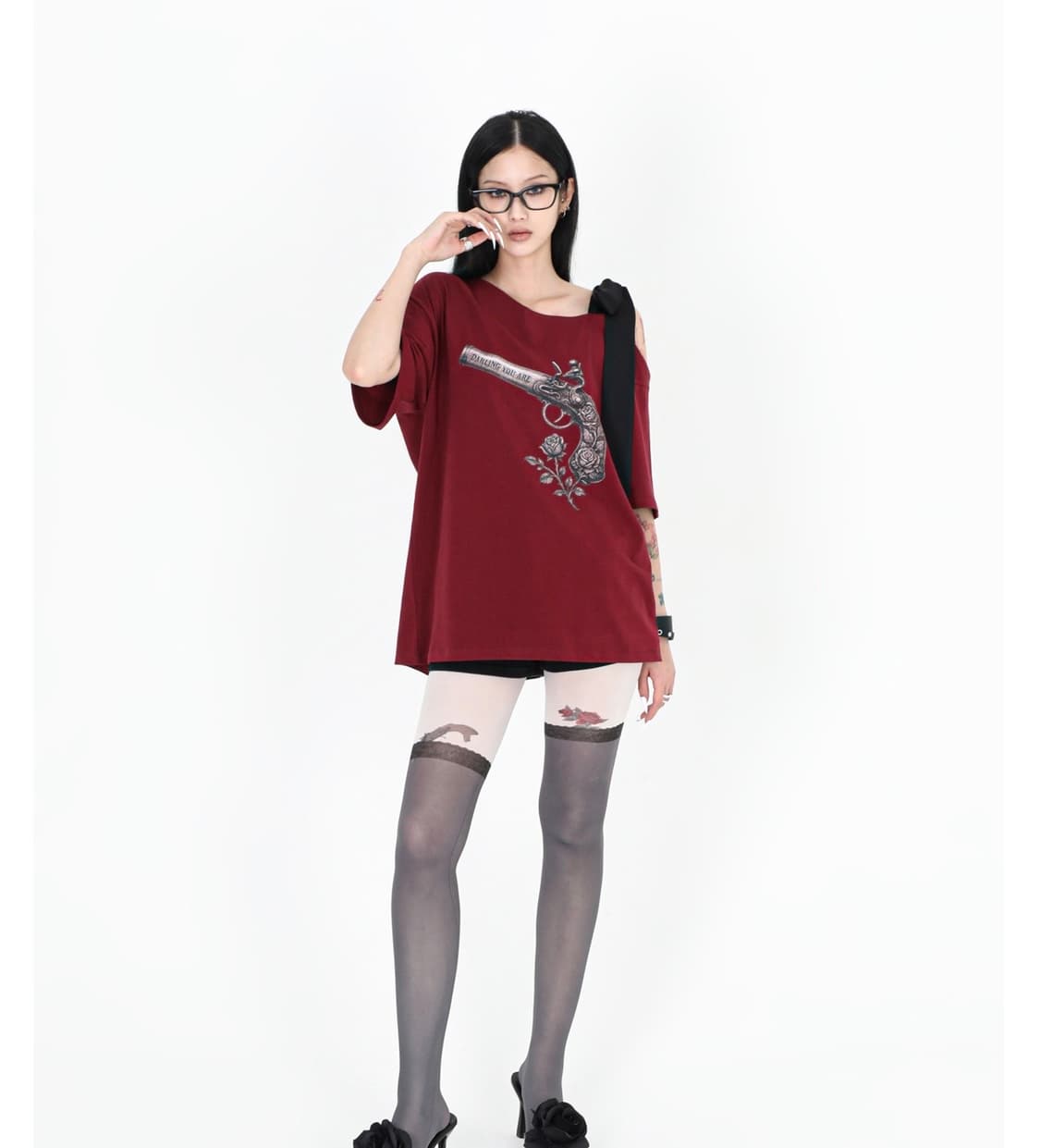 달링유어배드 원숄더 오프숄더 티 상품이미지4