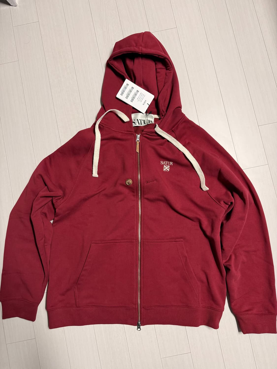 세터 SATUR 로렌 스몰 로고 후드 집업 버건디 (105사이즈) 상품이미지1