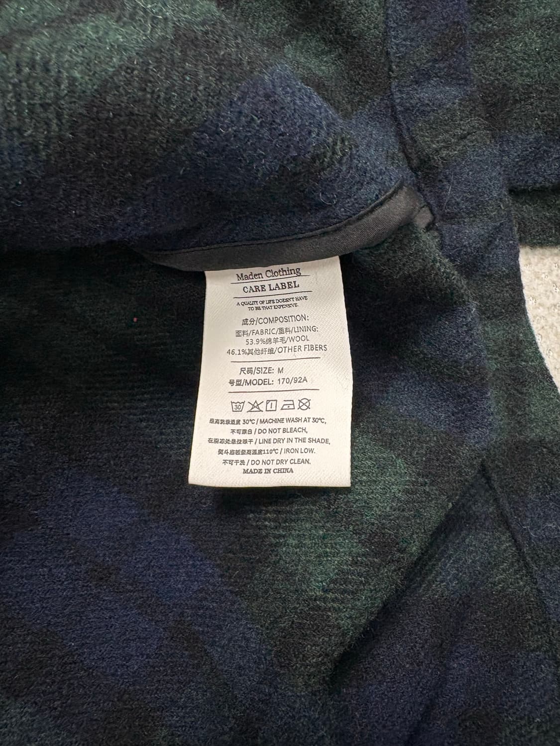 마덴 울 체크 워크 재킷 상품이미지7