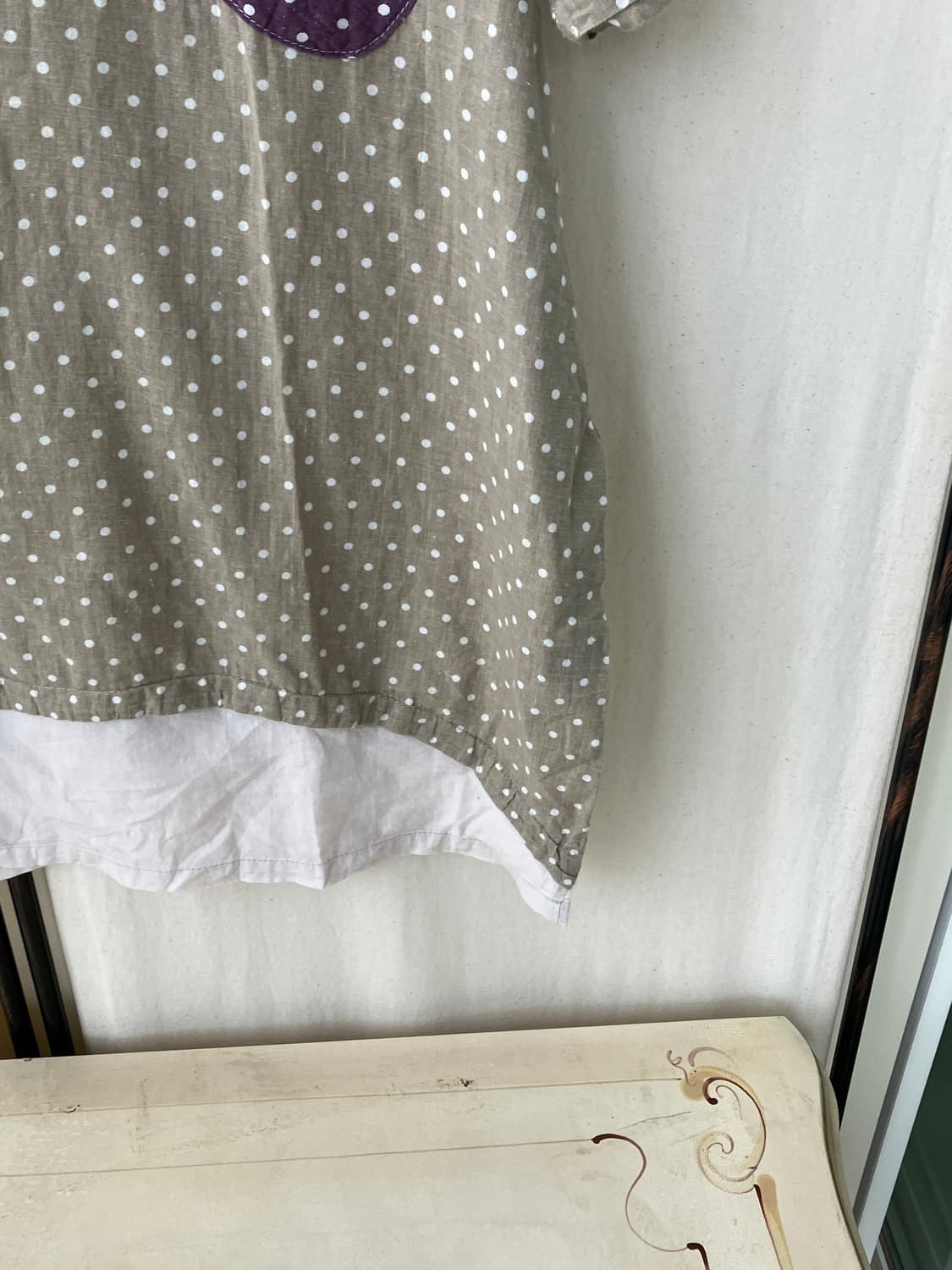  hagumi mori dot patchwork half t-shirt 상품이미지6