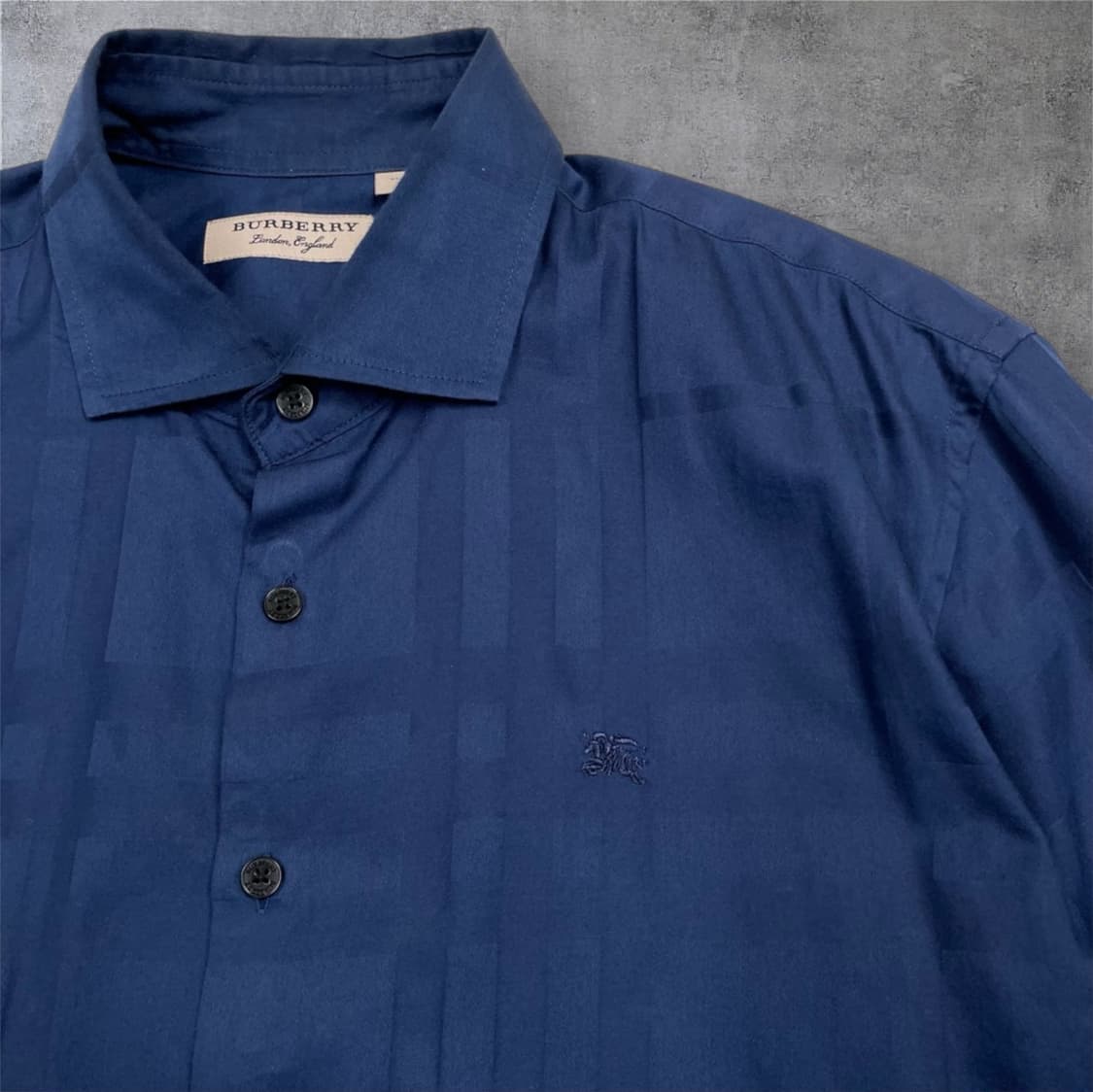 버버리 Burberry 네이비블루 노바체크 코튼 셔츠 XL 상품이미지5