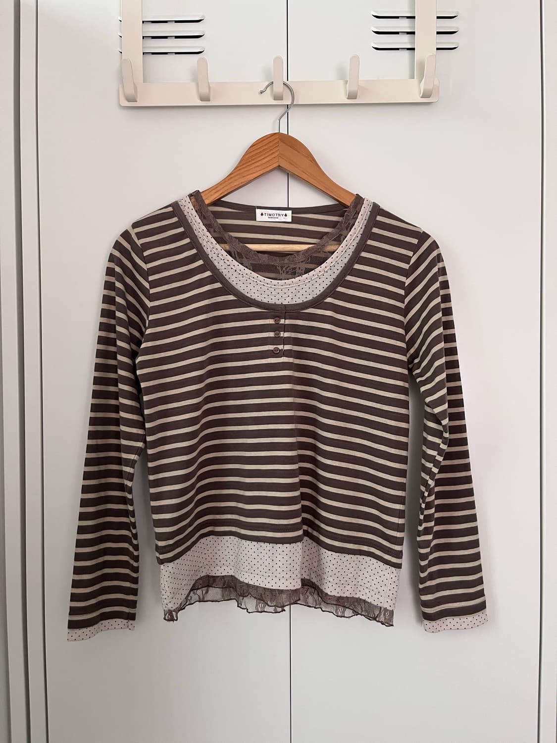 Timothy 도트 스트라이프 레이어드 롱 슬리브 상품이미지4