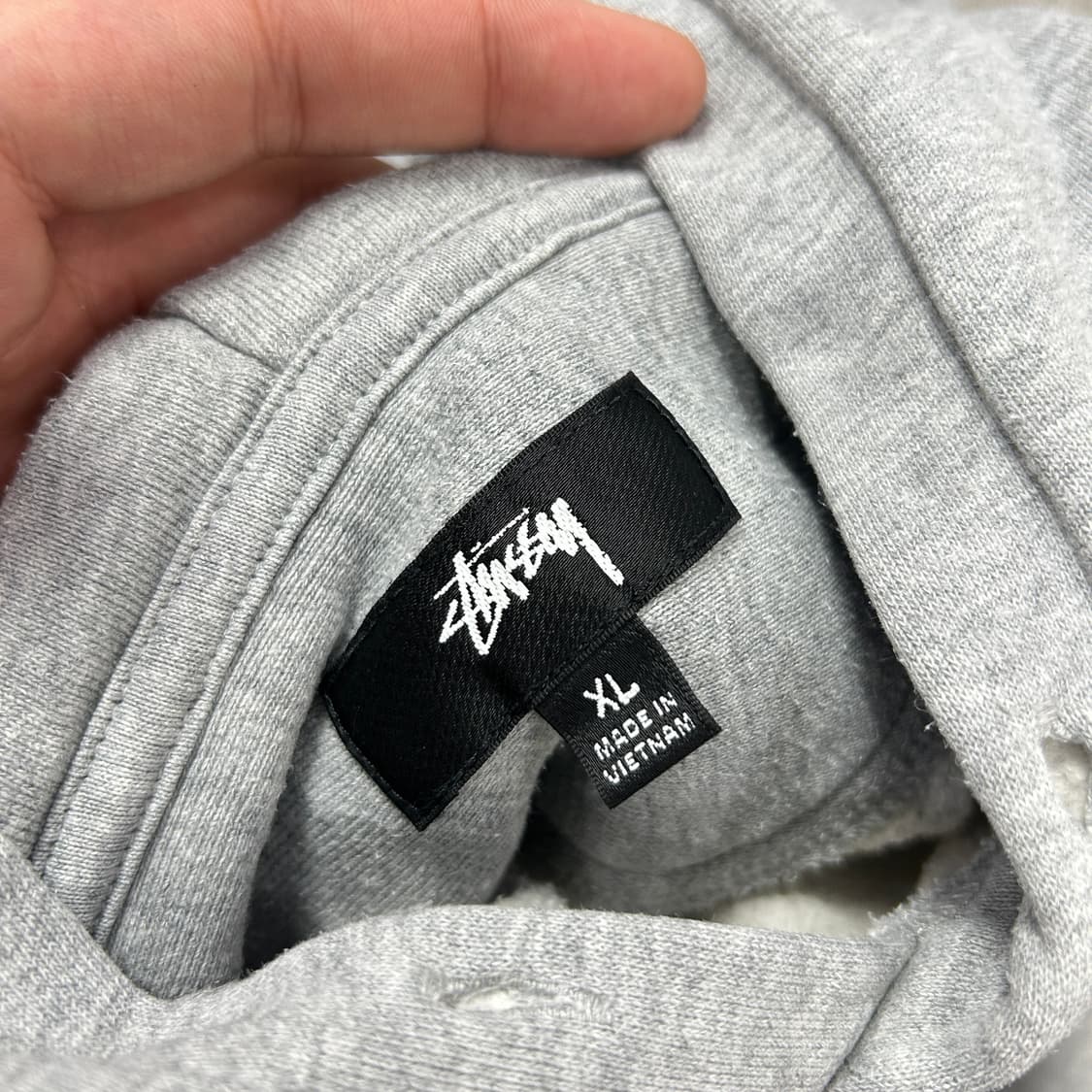 스투시 스탁 자수로고 그레이 후드(XL) 상품이미지2