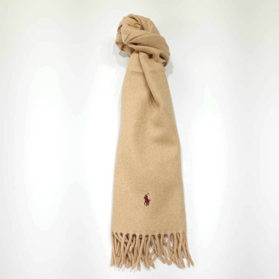 MX590 폴로 90s 스코틀랜드판 램스울 카멜 머플러 목도리 상품이미지3