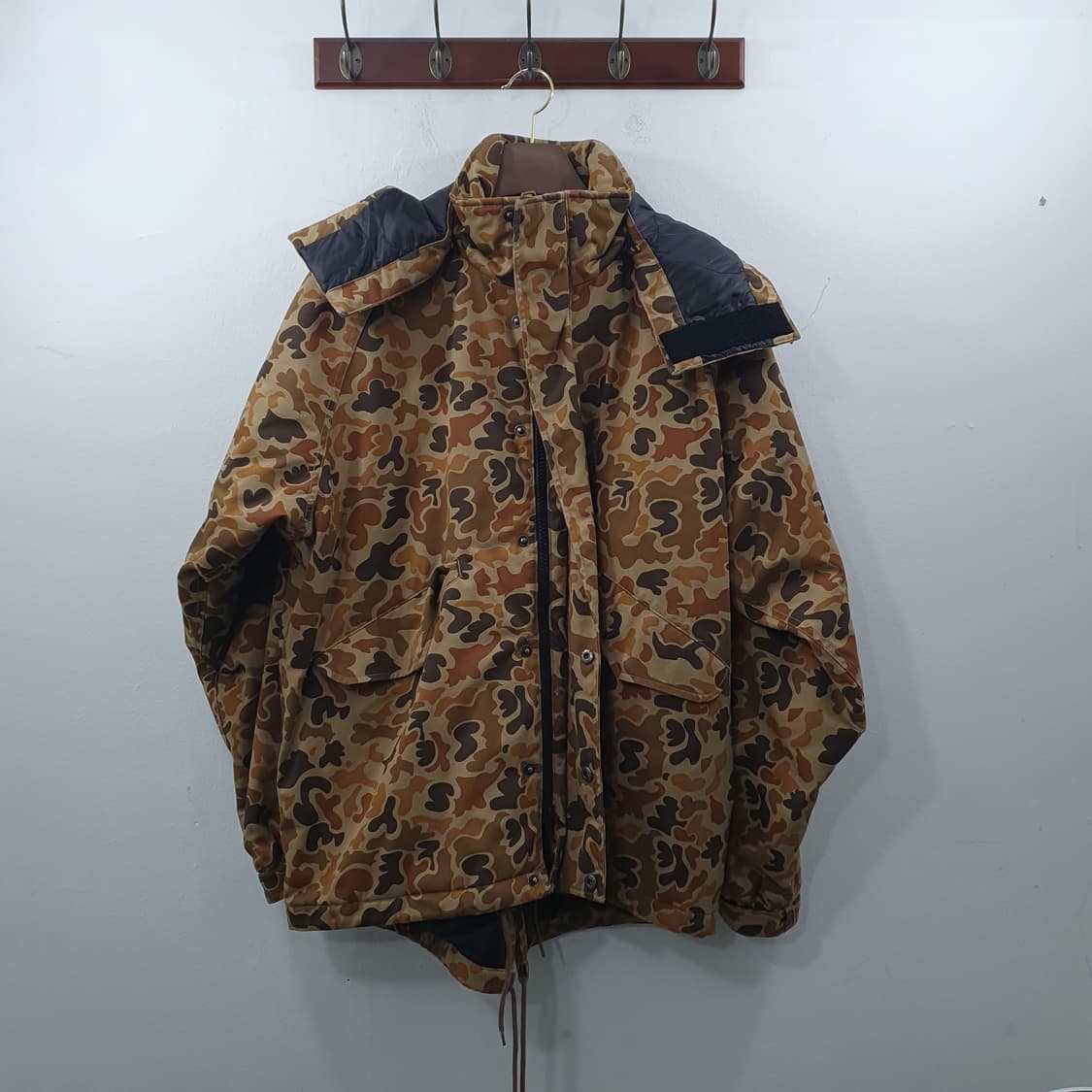 L 예스아이씨 남성 브라운 헌팅 카모 후드 자켓 점퍼 상품이미지1
