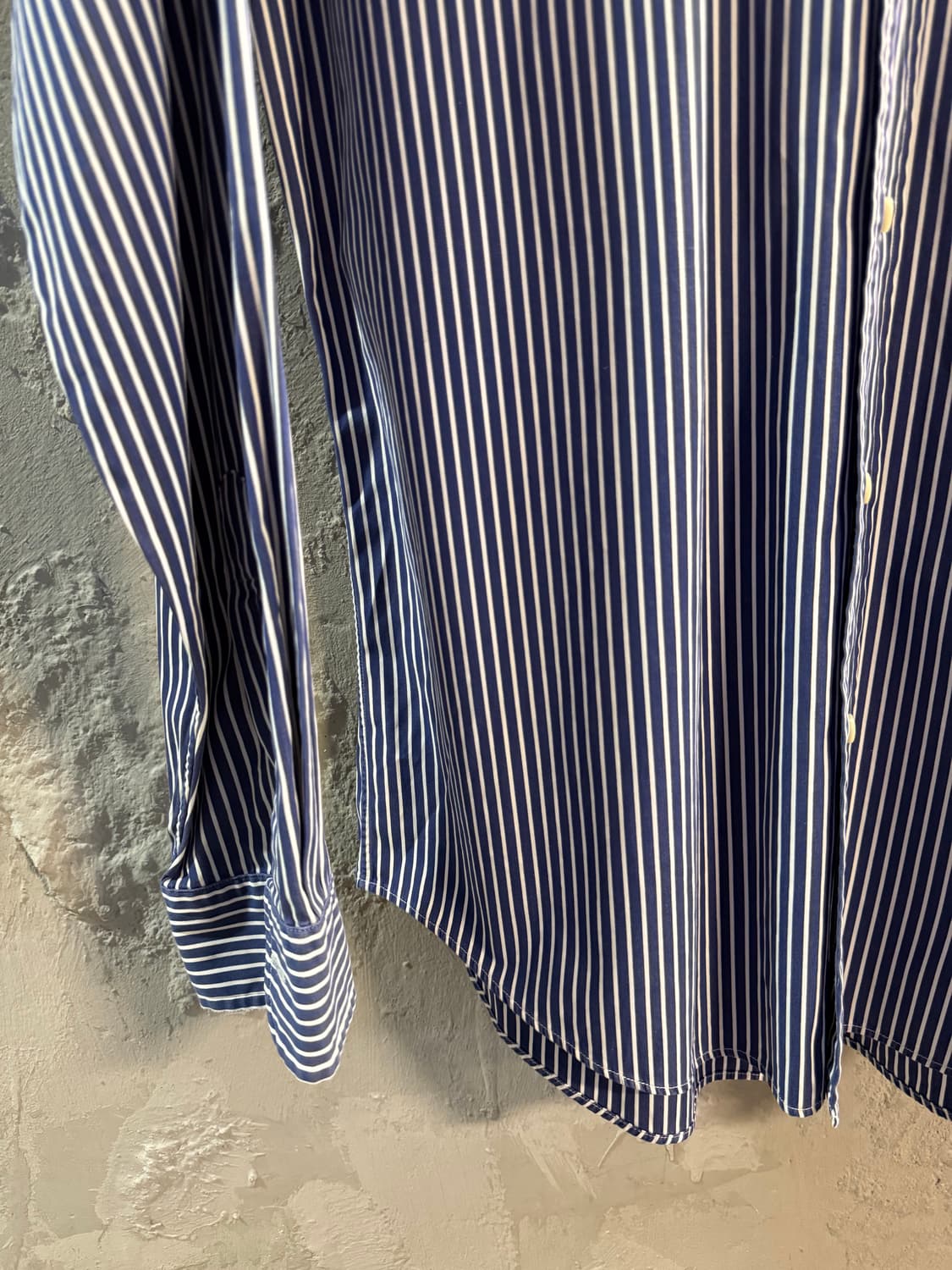 폴로 랄프로렌 커스텀핏 스트라이프 셔츠 네이비 화이트 L 상품이미지2