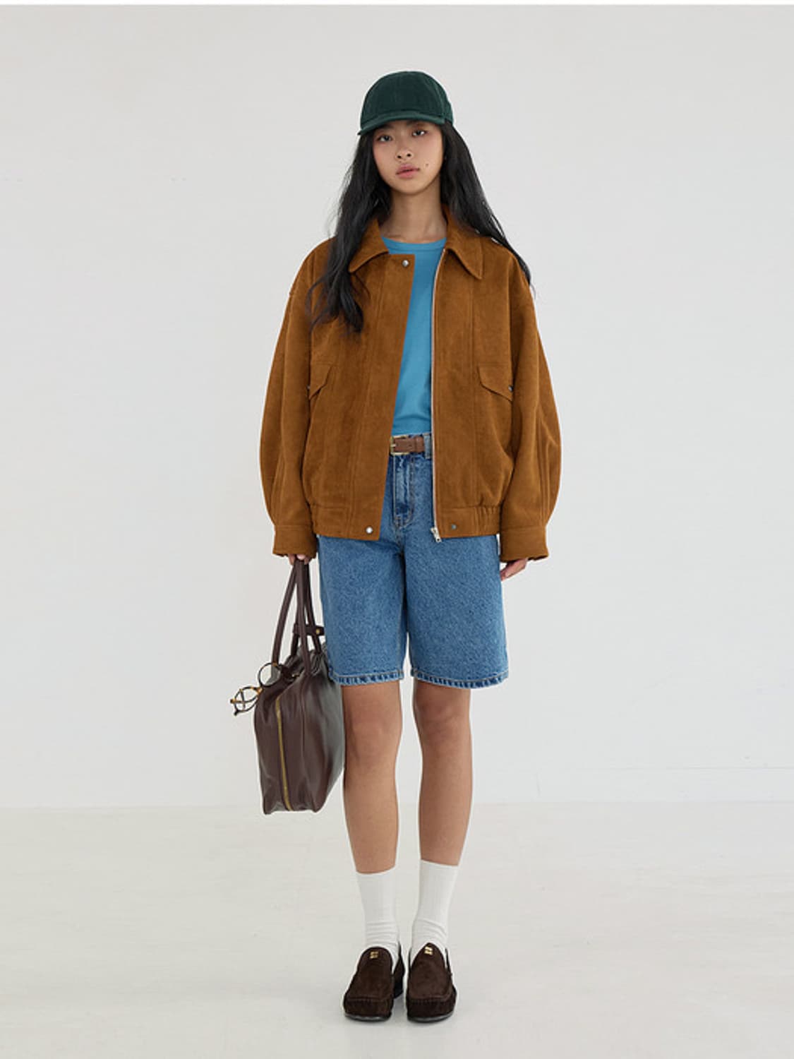 (택O) (새상품) 퀸스래빗 스웨이드 무드 블루종 (카멜) 상품이미지3