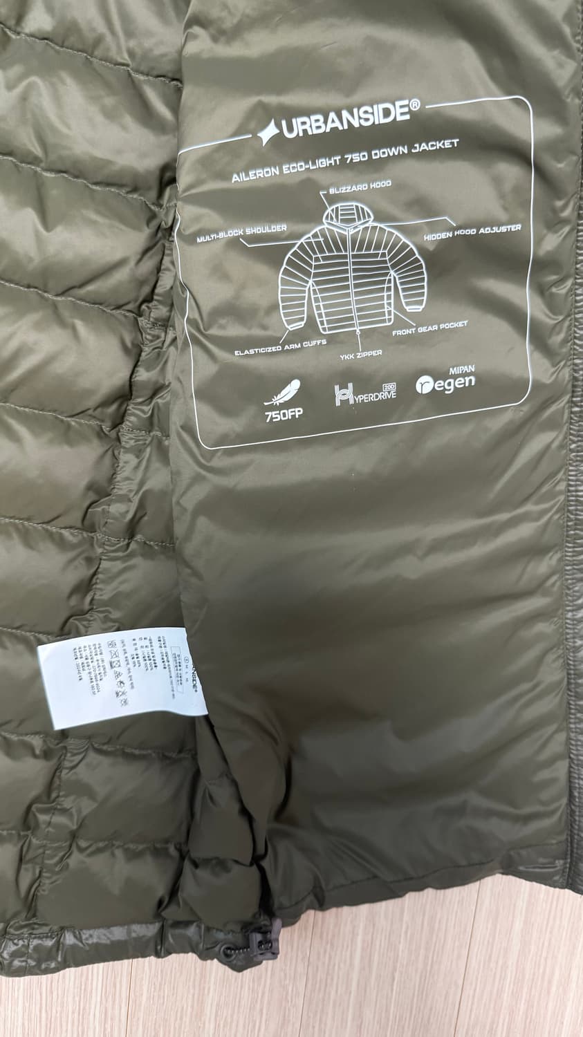 24fw 어반사이드 에일러론 에코라이트 750 다운 재킷 상품이미지2
