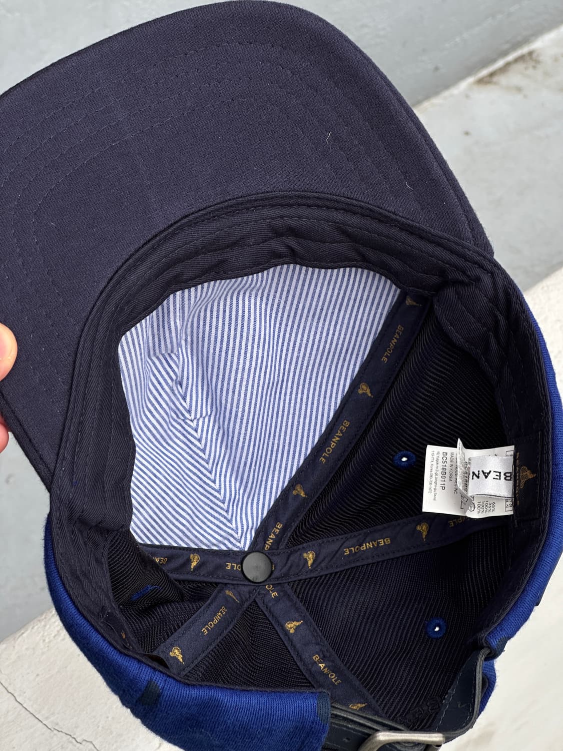 [F] 빈폴 도트패턴 블루네이비 볼캡 모자 상품이미지6