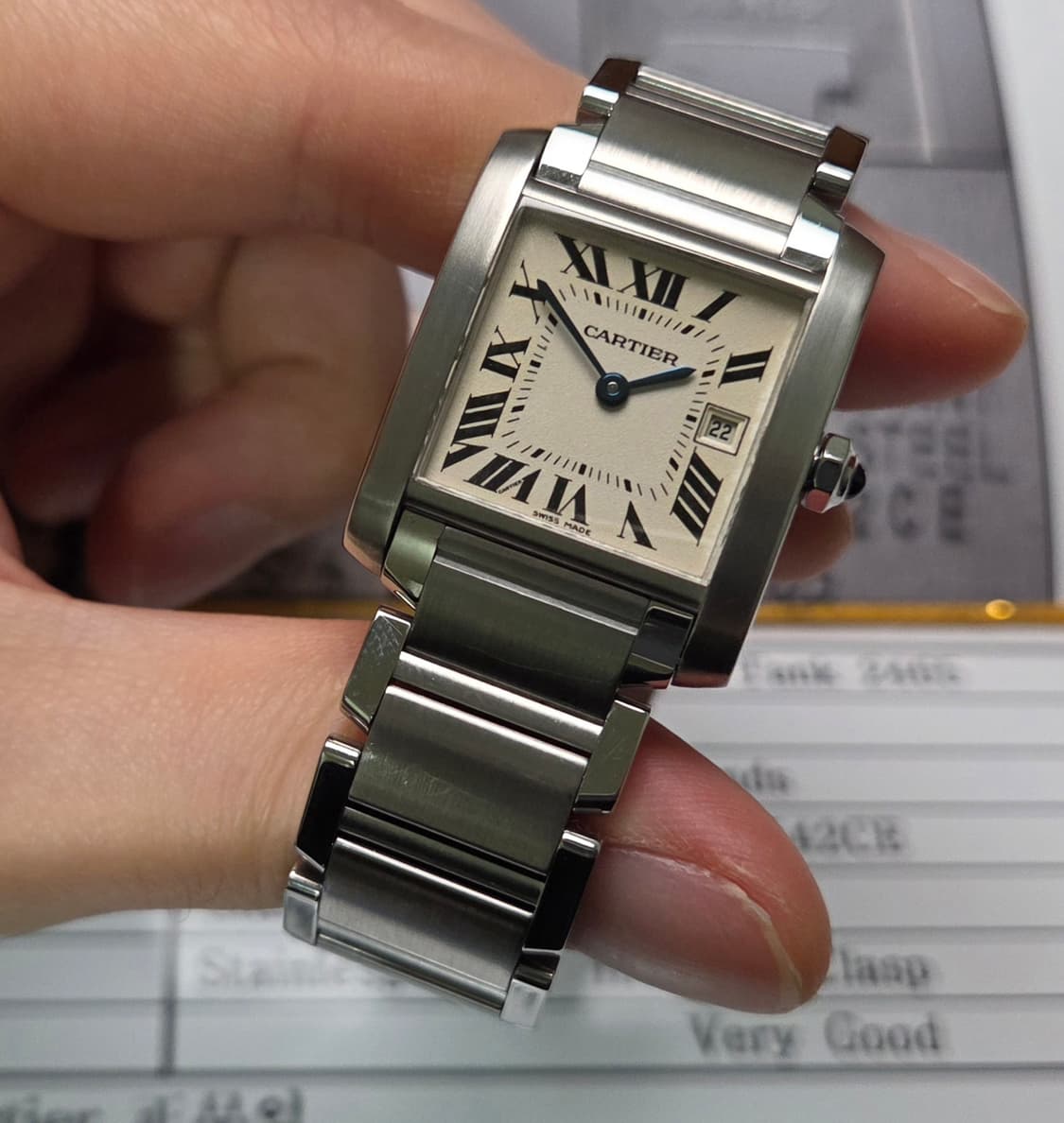 까르띠에 프랑세즈 탱크 2465 올스틸 중형 쿼츠 브레이슬릿 ver. ( 상품이미지4