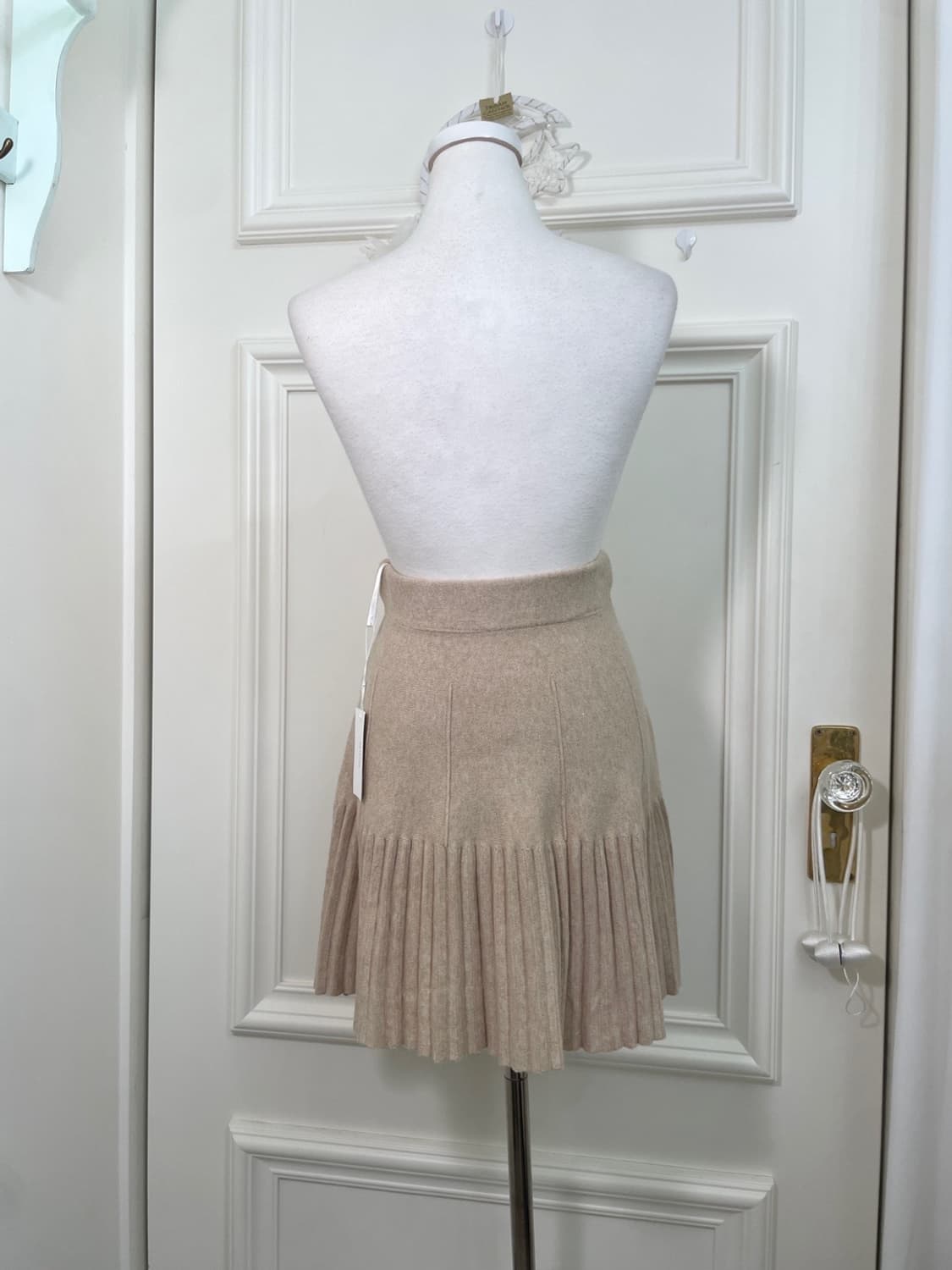 beige pleats point basic mini banding sk 상품이미지3