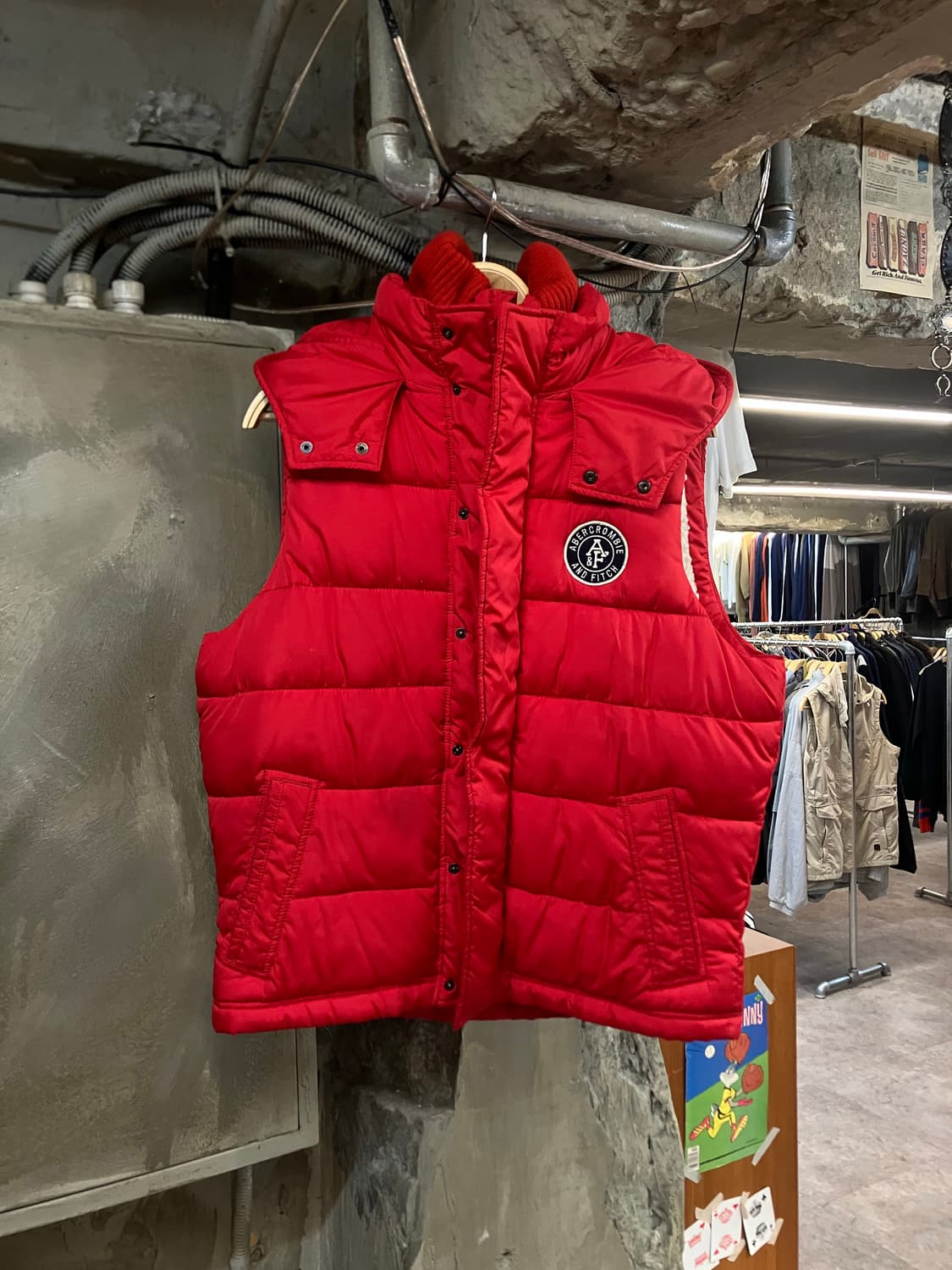 아베크롬비 양털 패딩 조끼 레드 XL #csz2231 상품이미지1