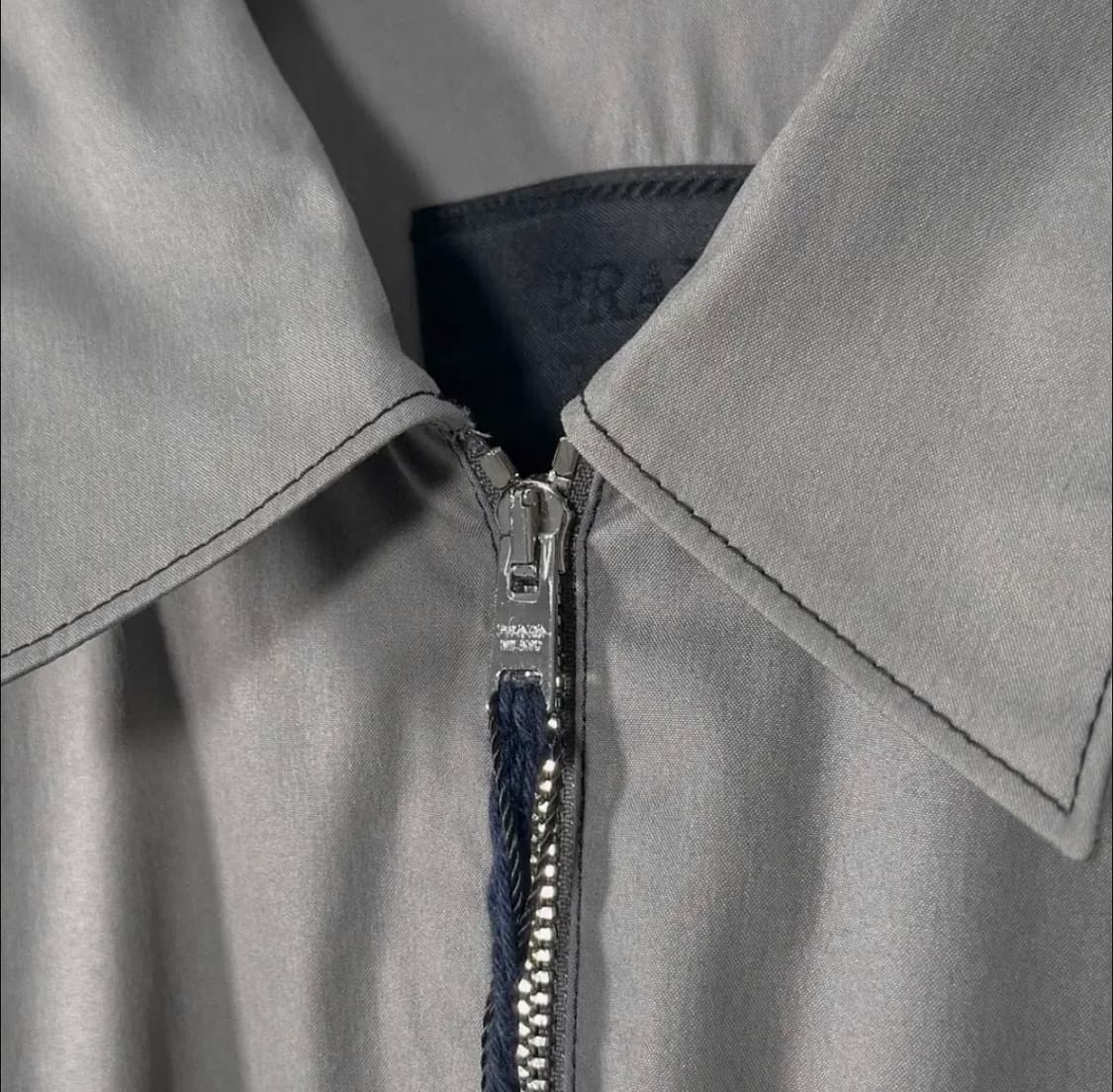 (새상품) 프라다 스트래치 코튼 셔츠 자켓 그레이 M 상품이미지6