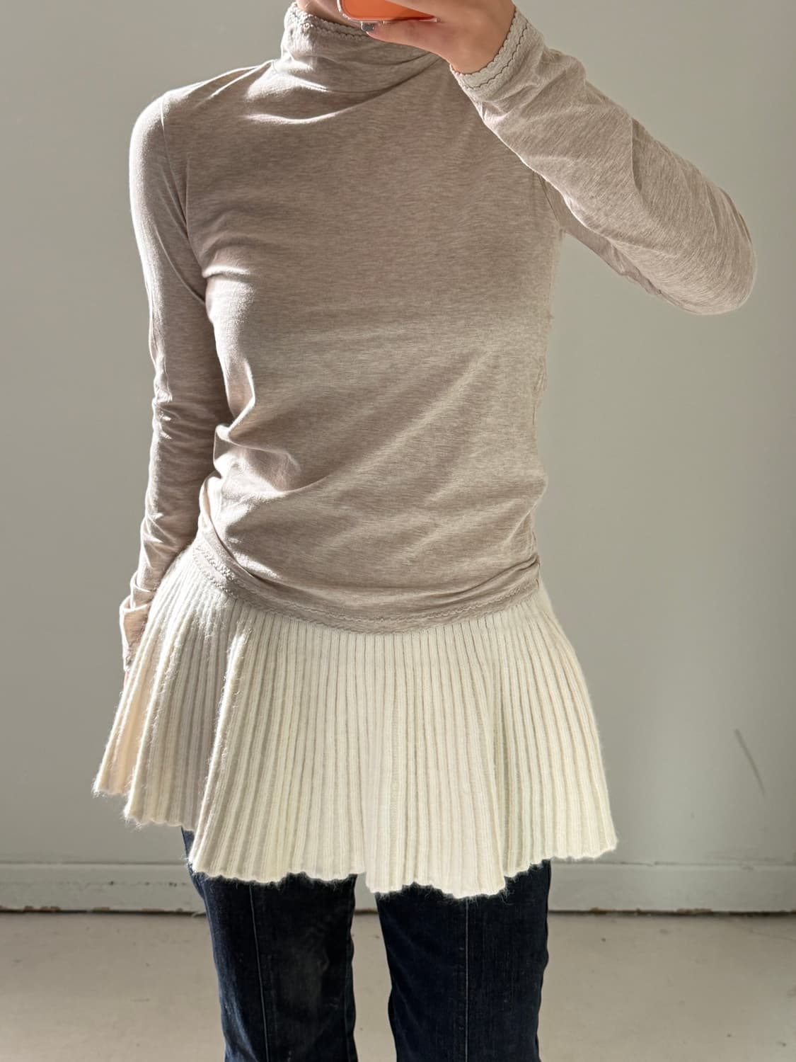 일본빈티지 모리 레이스 터틀넥 롱슬리브 상품이미지1