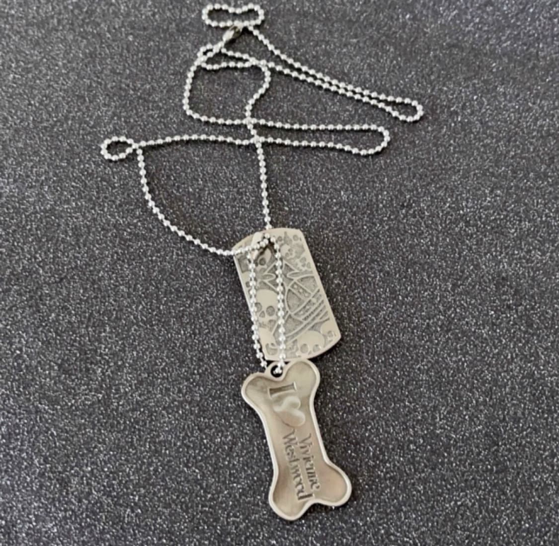 비비안웨스트우드 아카이브 orb 레터링 각인 도그택 목걸이 상품이미지2