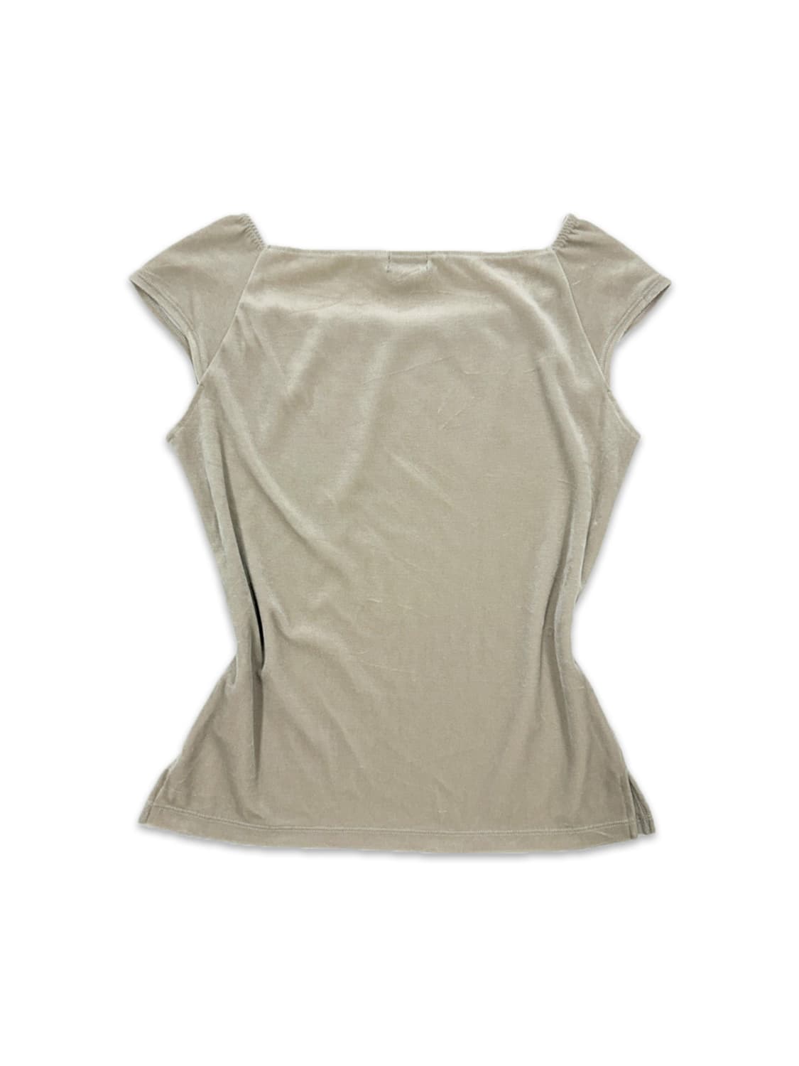 빈티지 INDIVI 아이보리 벨벳 나그랑 반팔티 상품이미지4