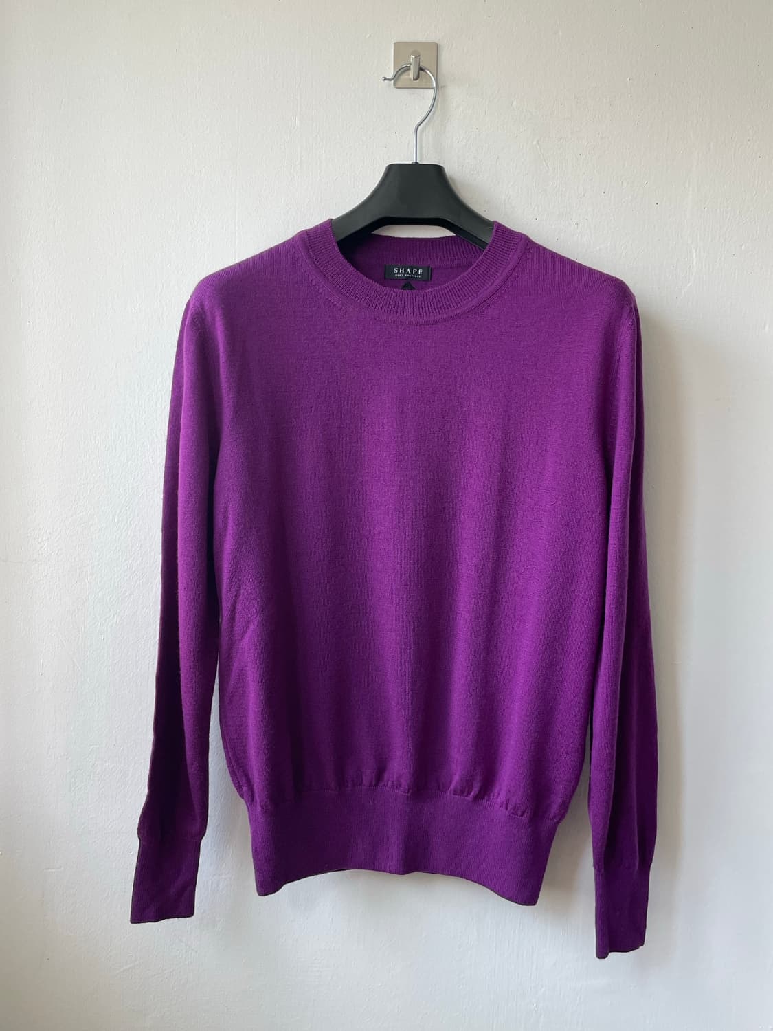 쉐입부티크 Premium WOOL Crew neck knit 퍼플 새상품 상품이미지5
