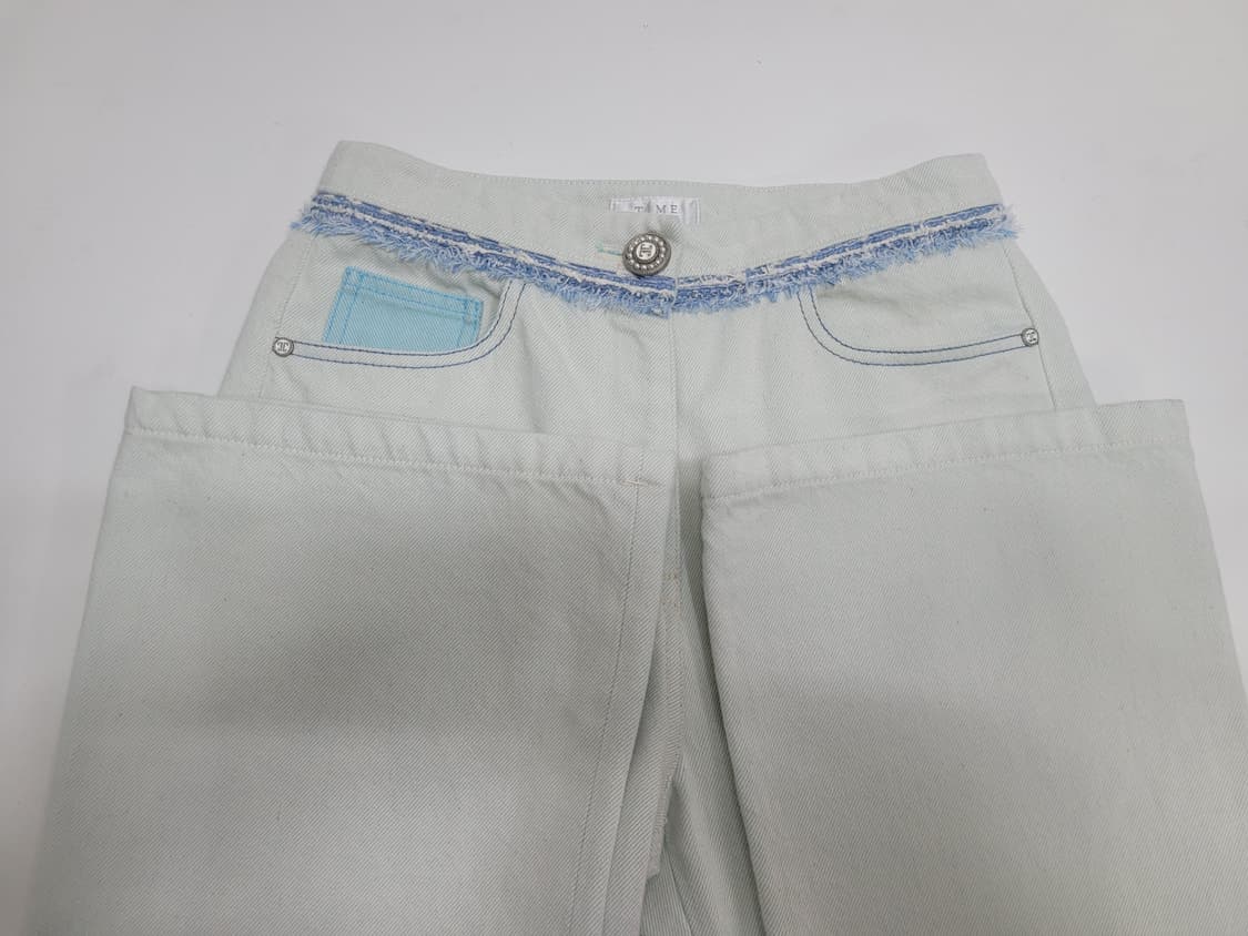 TIME 21SS 한섬 타임 와이드핏 데님 청바지 / 여 64 민트 연청 상품이미지3