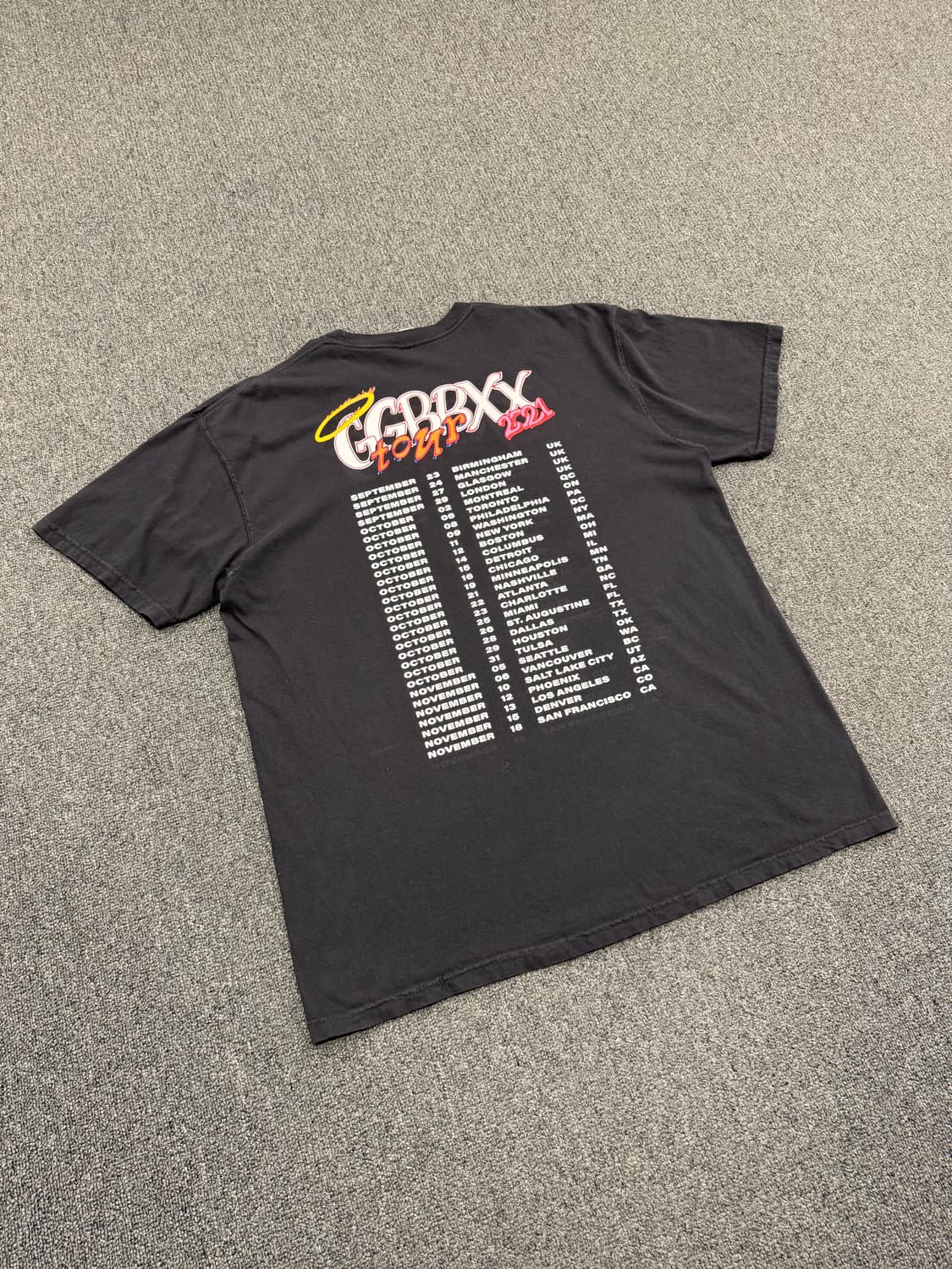 XL) 컴포트 컬러즈 빈티지 레이니 2021 투어 반팔 티셔츠 상품이미지2