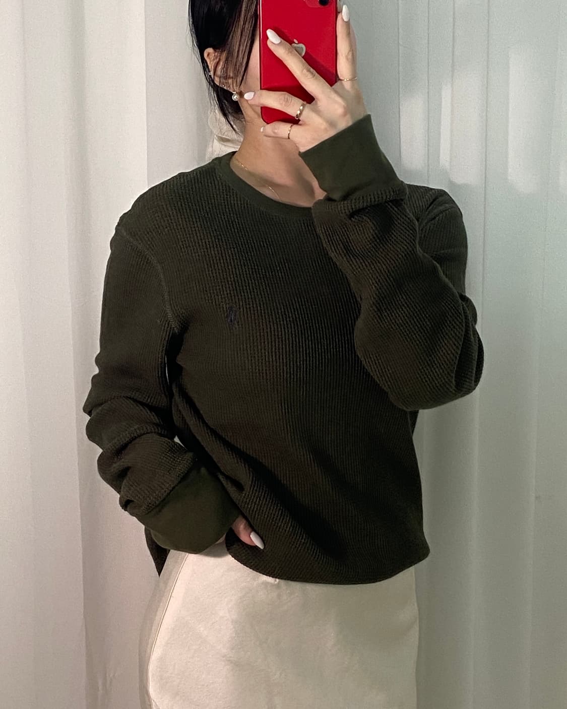 폴로 카키 와플 니트  상품이미지1