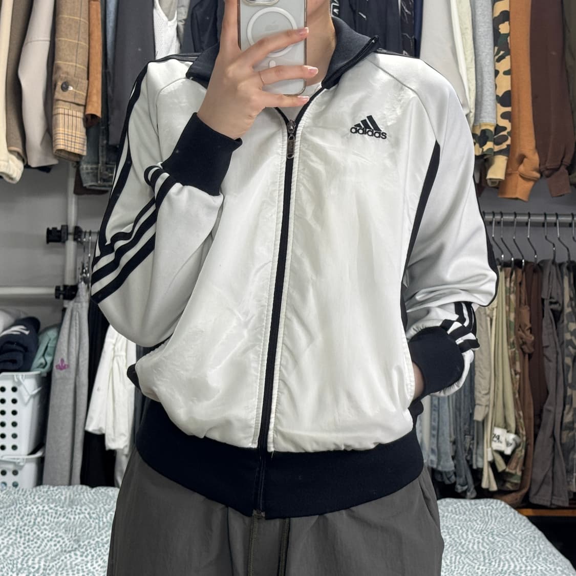 아디다스 삼선 흰검 블루종 져지 자켓 상품이미지1