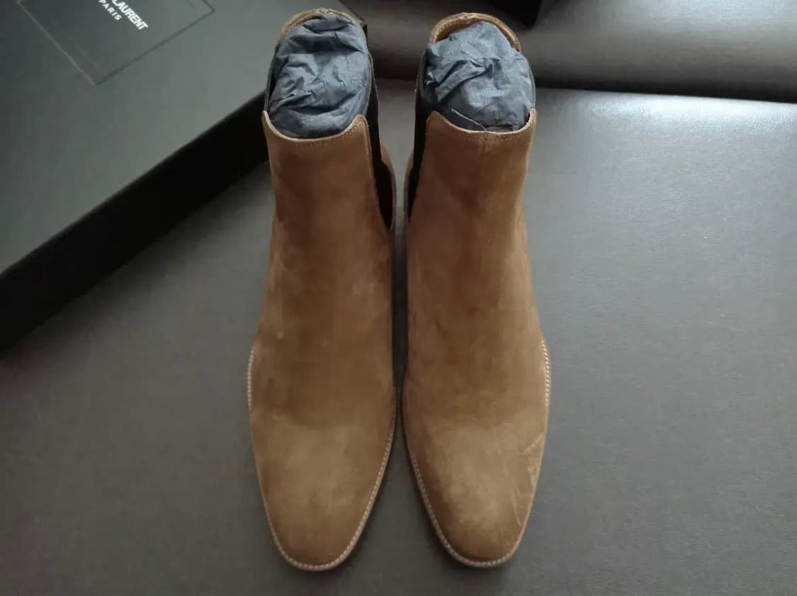 생로랑 에디30 카멜 스웨이드 첼시부츠 상품이미지2