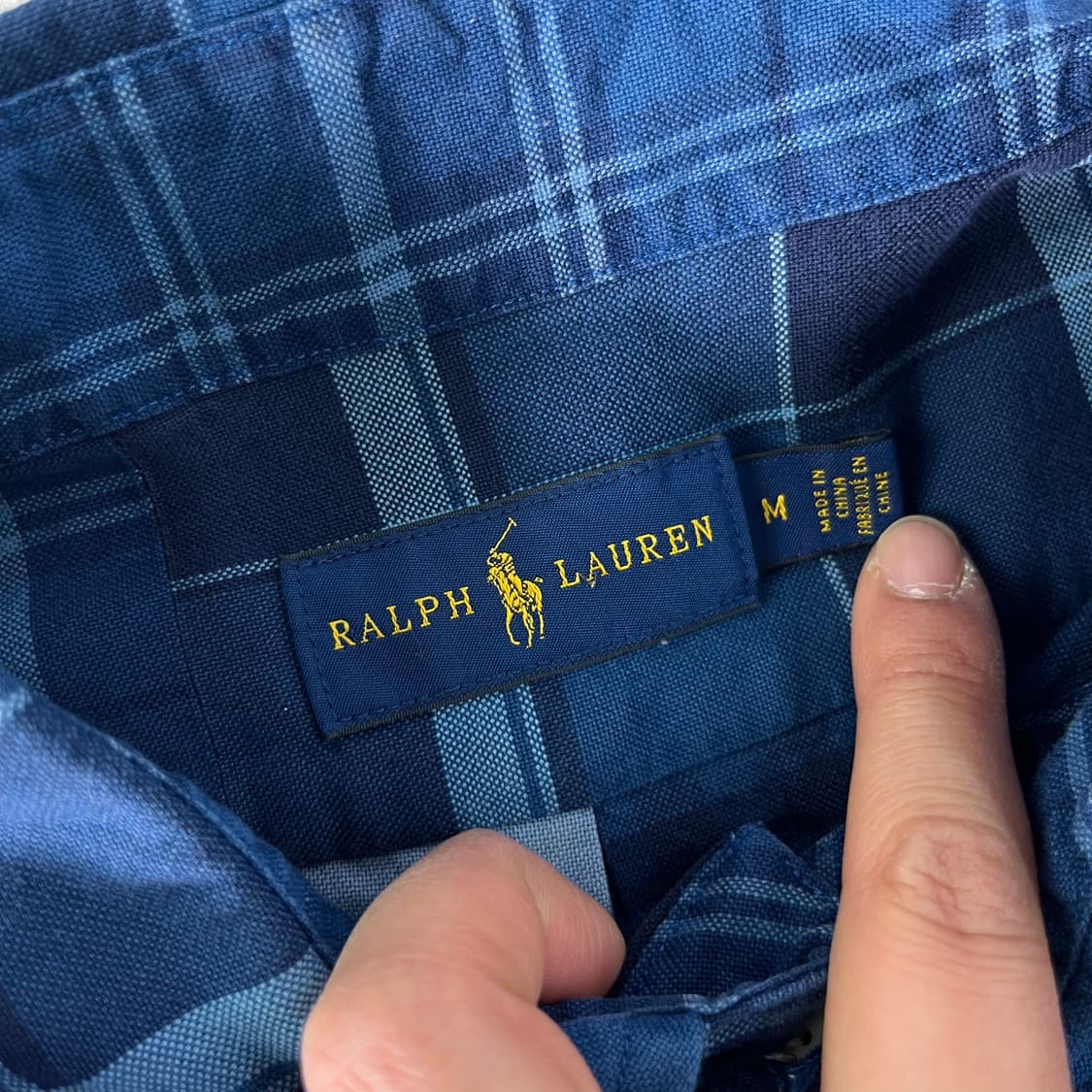 100 폴로랄프로렌 인디고 블루 패치 워크 셔츠 상품이미지4