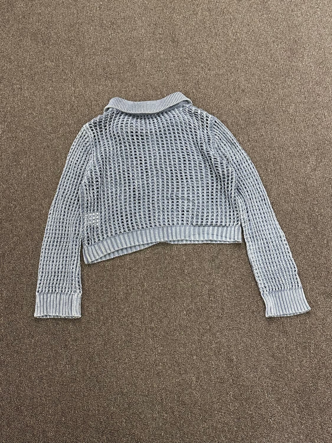 M)에고이스트 빈티지 여성 카라 펀칭 니트 가디건 상품이미지5