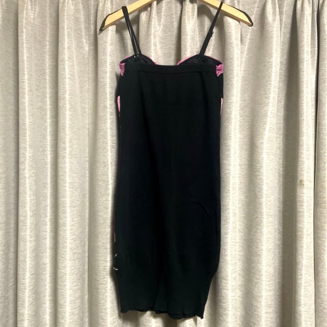 MA*RS 마즈 슈가글로스 레이스 리본 아가일 캐미솔 니트 원피스 상품이미지5