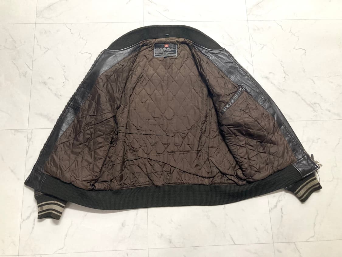 90s 에코 언리미티드 소가죽 레더 봄버 자켓 105-110 상품이미지4