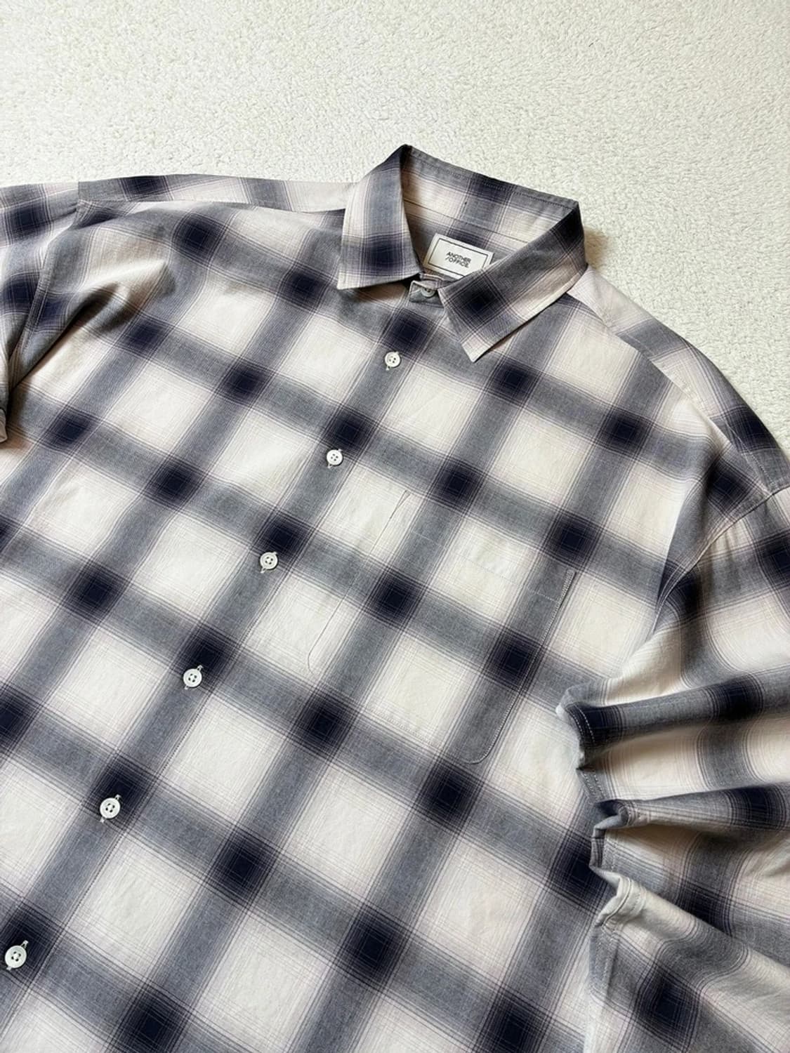 어나더오피스 24ss 릴렉스 옴브레 체크 셔츠 PN7717 상품이미지2