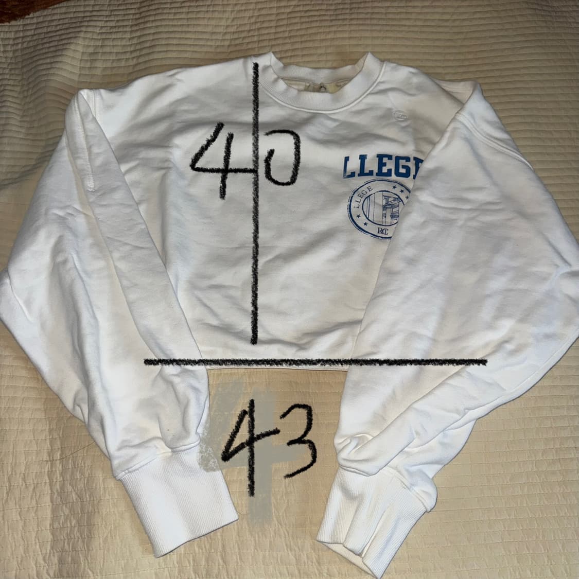 렉토 recto llege 크롭 맨투맨  상품이미지4