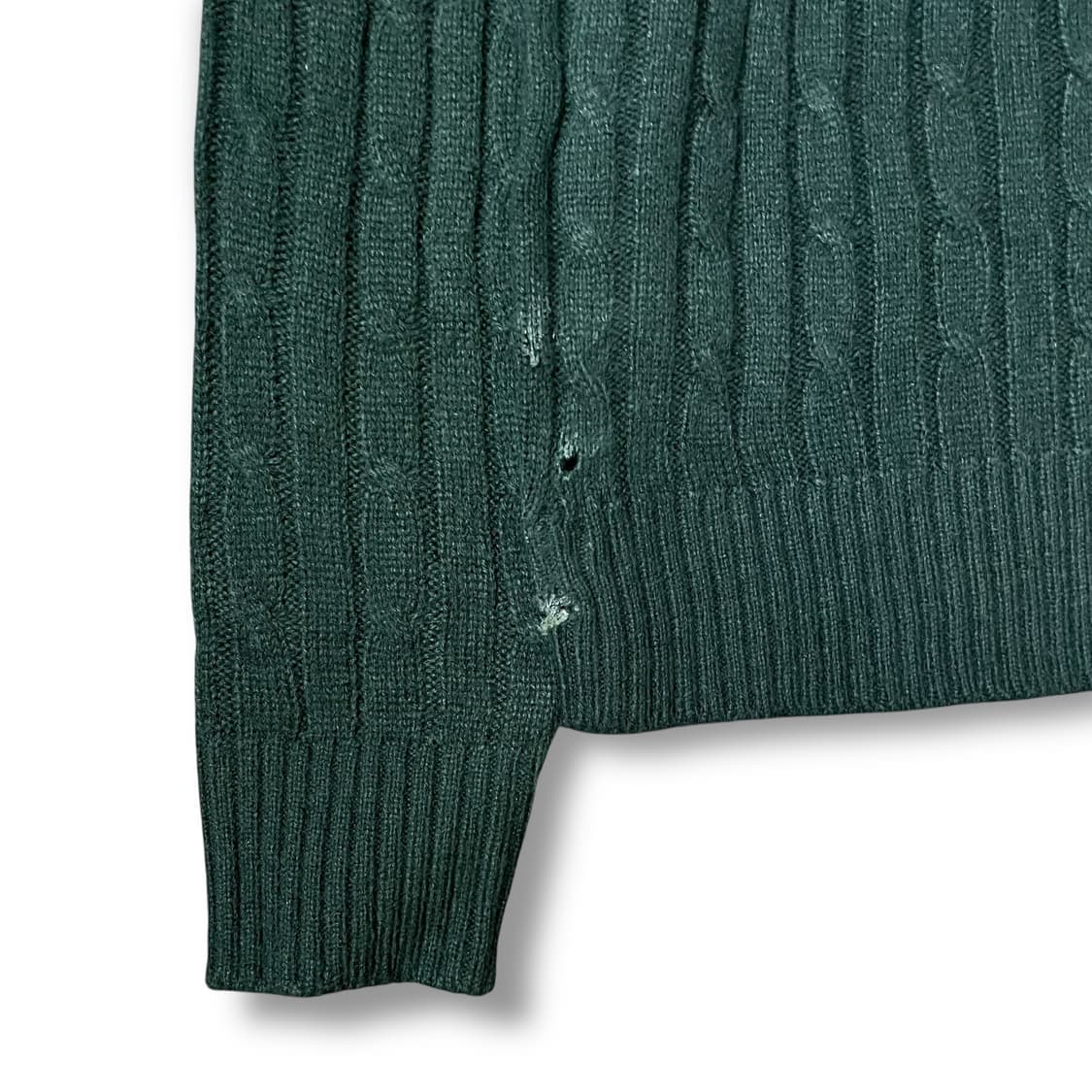 데드스탁 키스헤링 딥그린 꽈배기 니트 100 상품이미지4