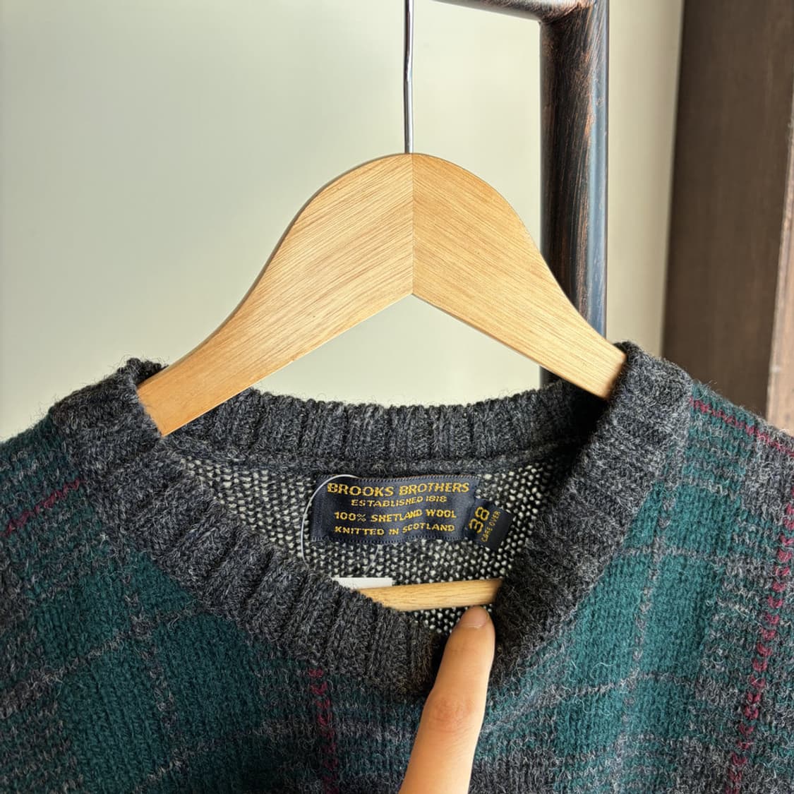 16604 - 브룩스 브라더스 체크 울 니트 (울 100%) 상품이미지3