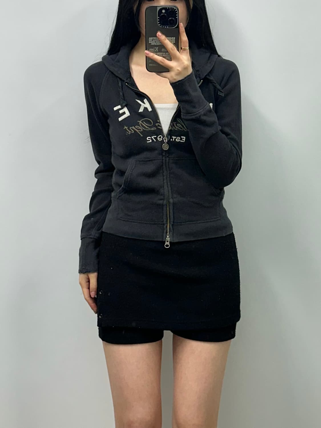 나이키 00s 블랙 니트 후드집업 상품이미지1